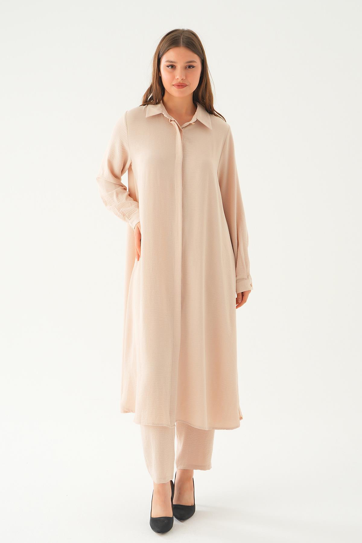 4016A Tunik Pantolon Takım Bej - 2