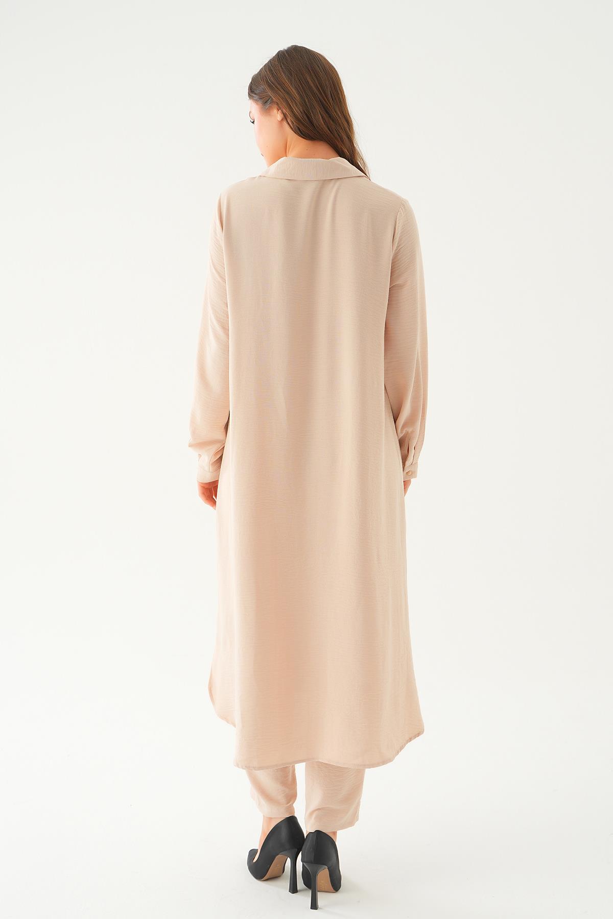 Bej Tunik Pantolon Takım 4016A - 4