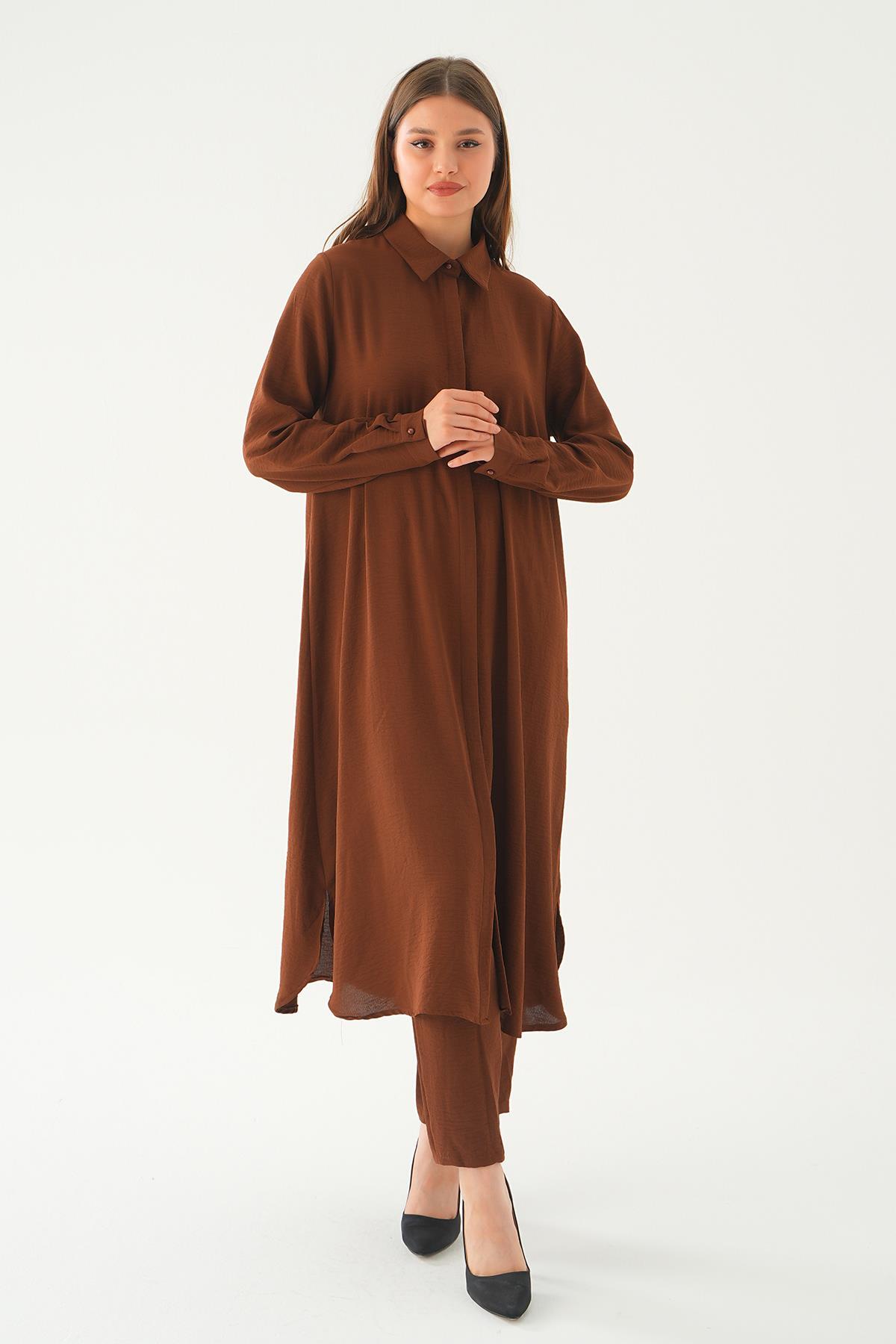 4016A Tunik Pantolon Takım Kahve - 6