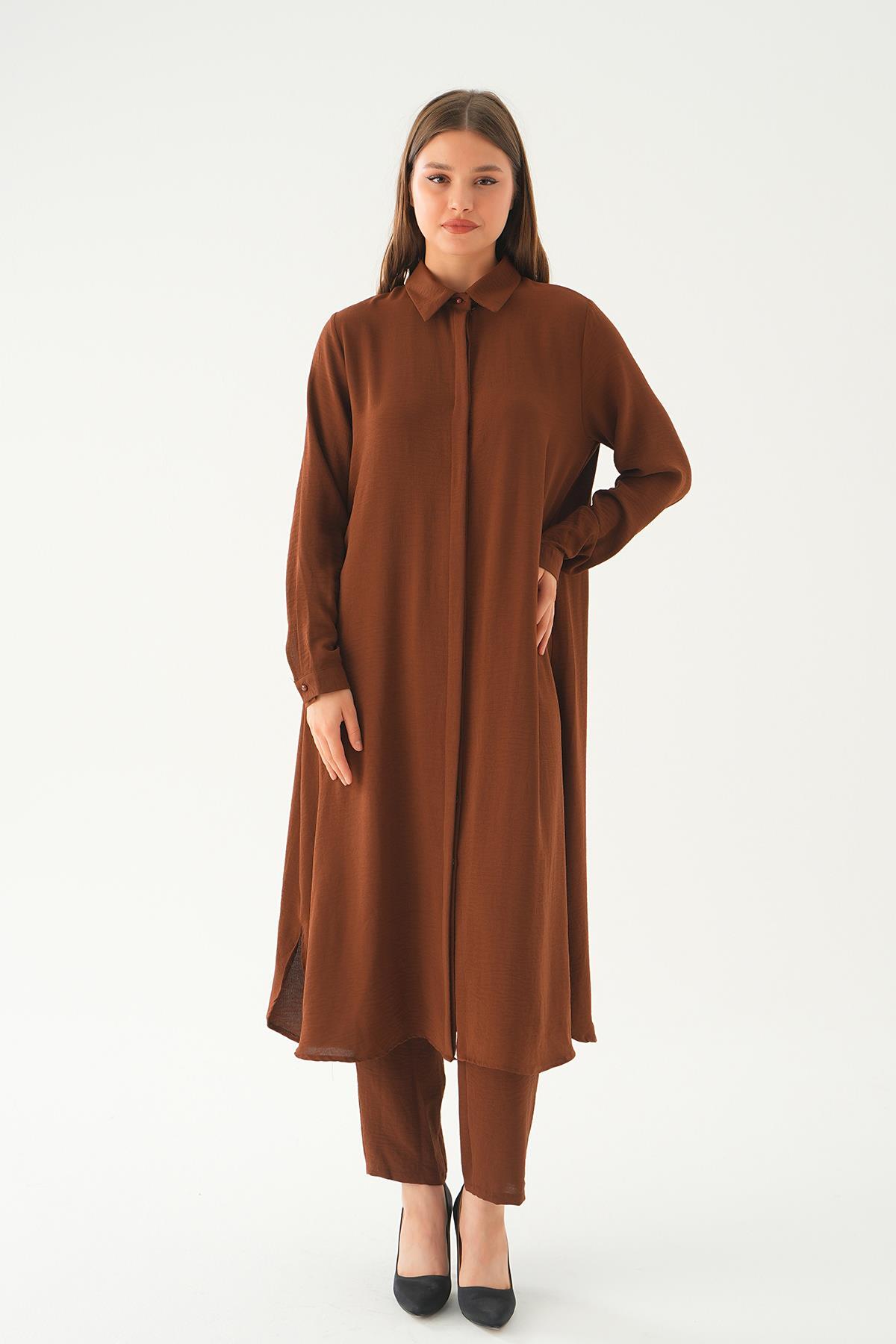 Kahve Tunik Pantolon Takım 4016A - 4