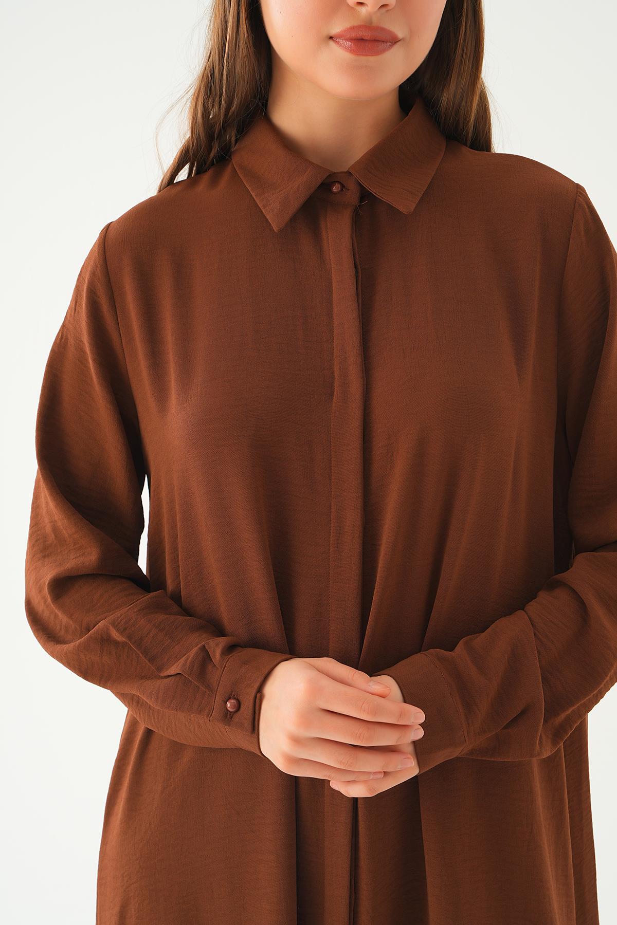 Kahve Tunik Pantolon Takım 4016A - 5