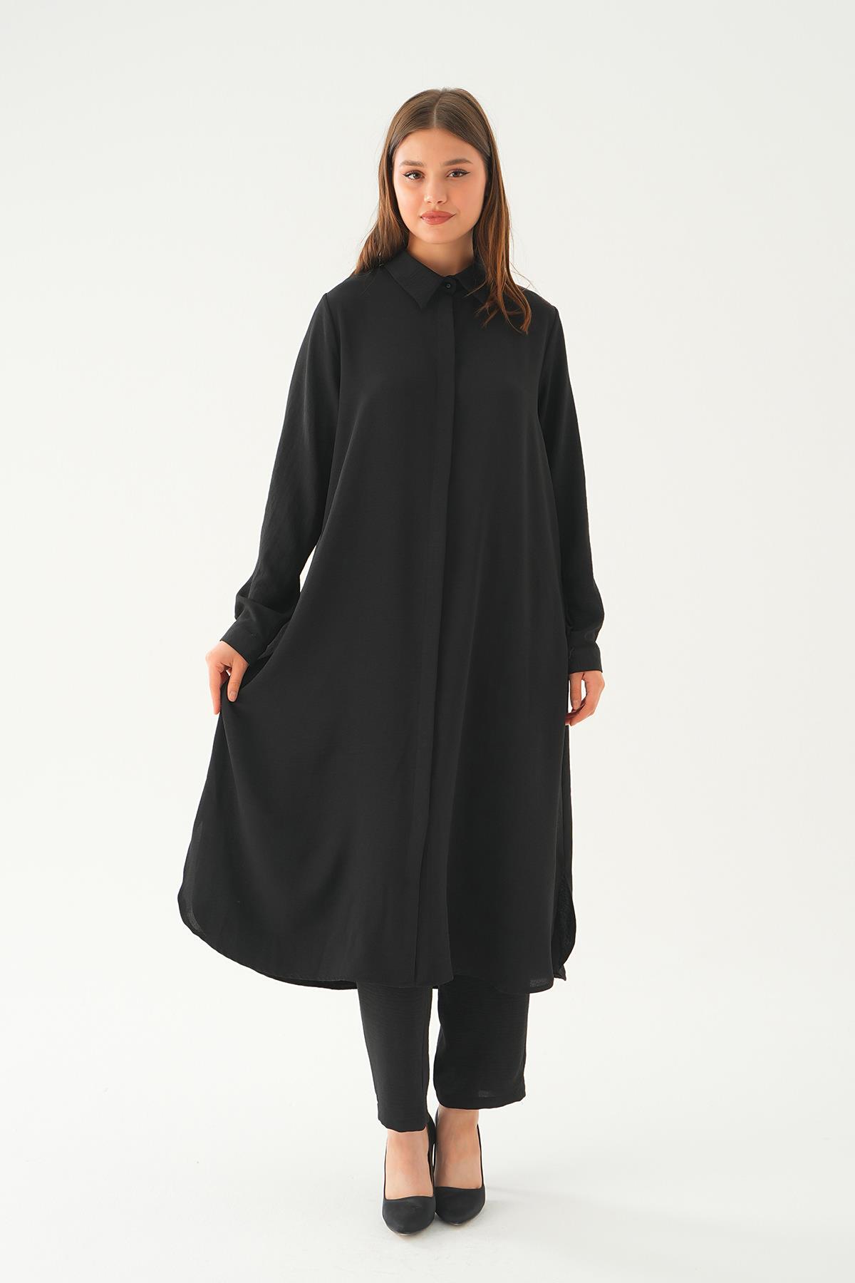 4016A Tunik Pantolon Takım Siyah - 4
