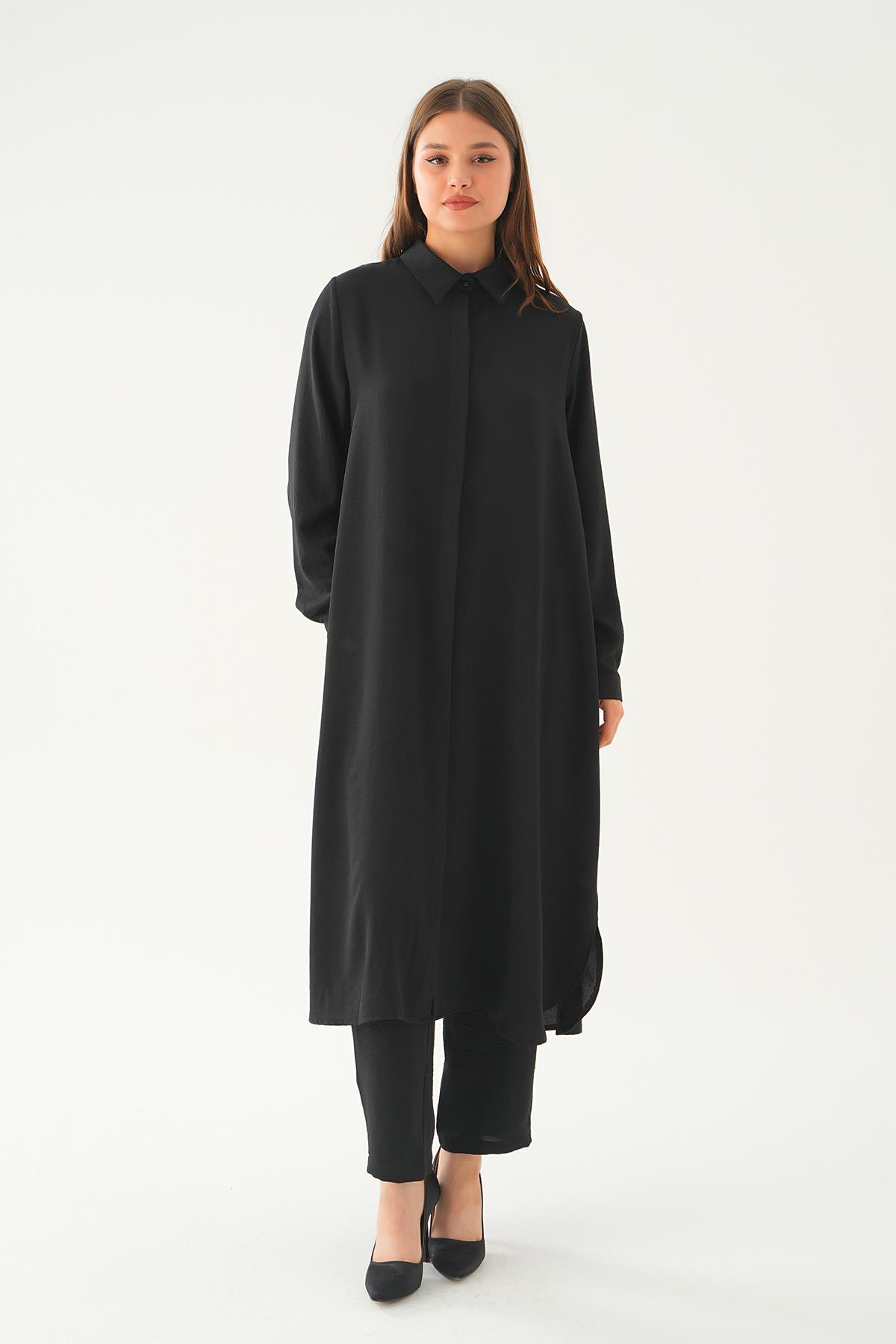 Siyah Tunik Pantolon Takım 4016A - 1