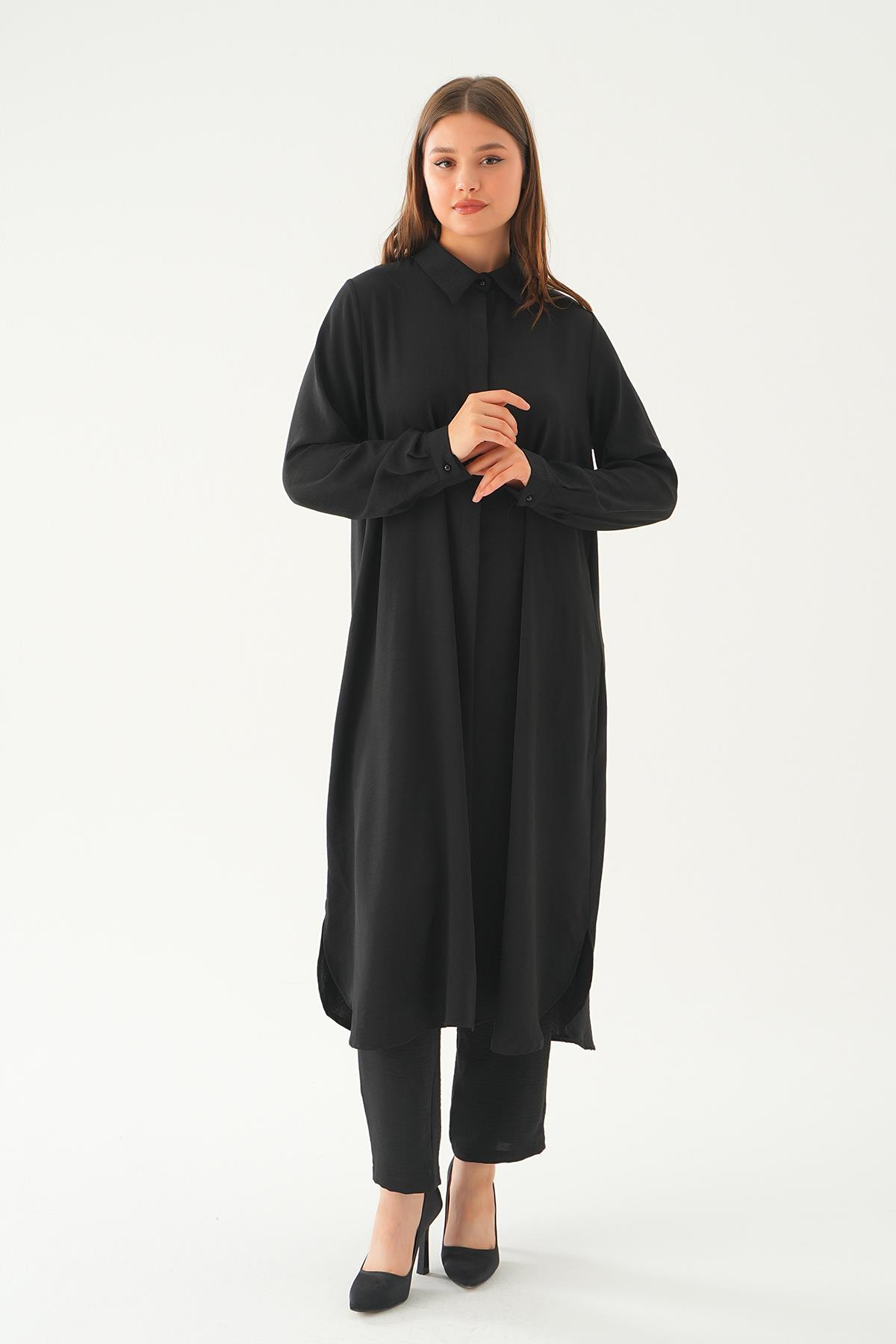 Siyah Tunik Pantolon Takım 4016A - 2