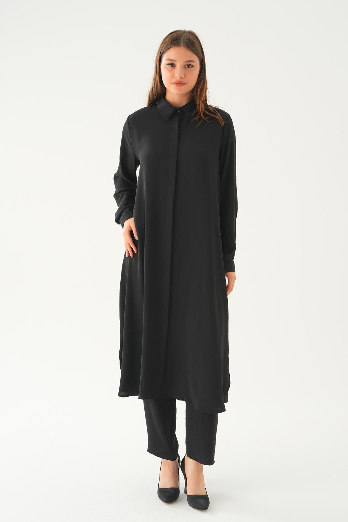 Siyah Tunik Pantolon Takım 4016A - 3