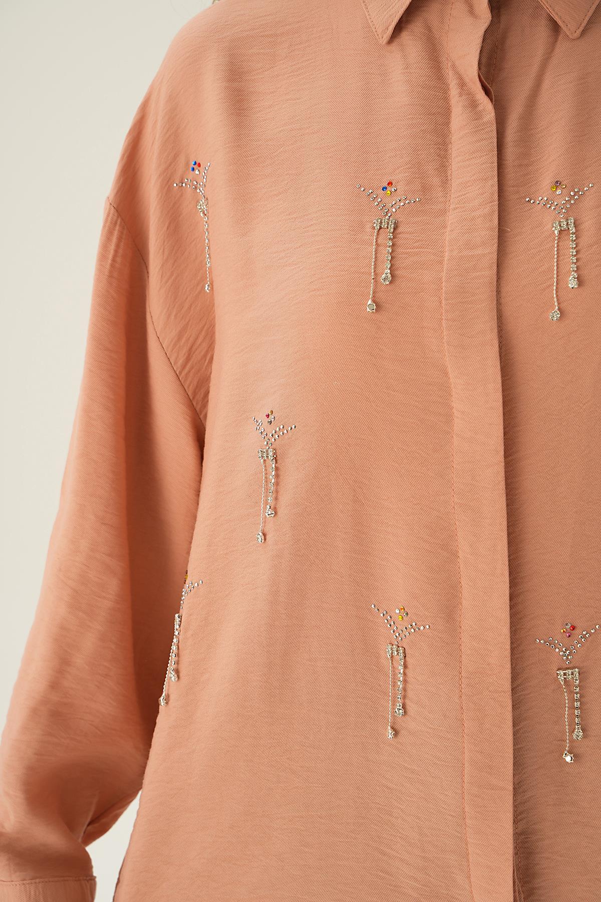 4017 Taş Detay Gömlek Bisküvi - 5