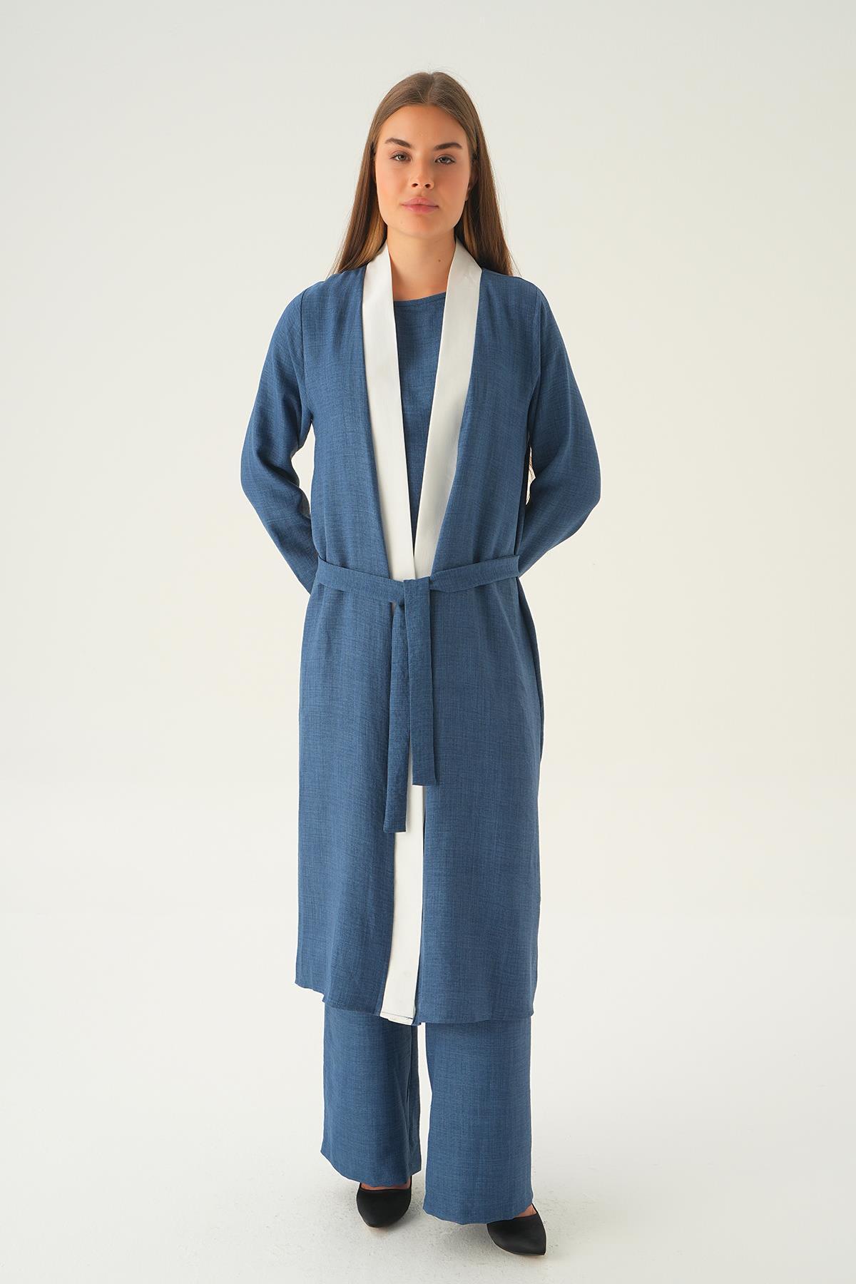 İndigo 3'lü Kimono Takım 4018A - 2
