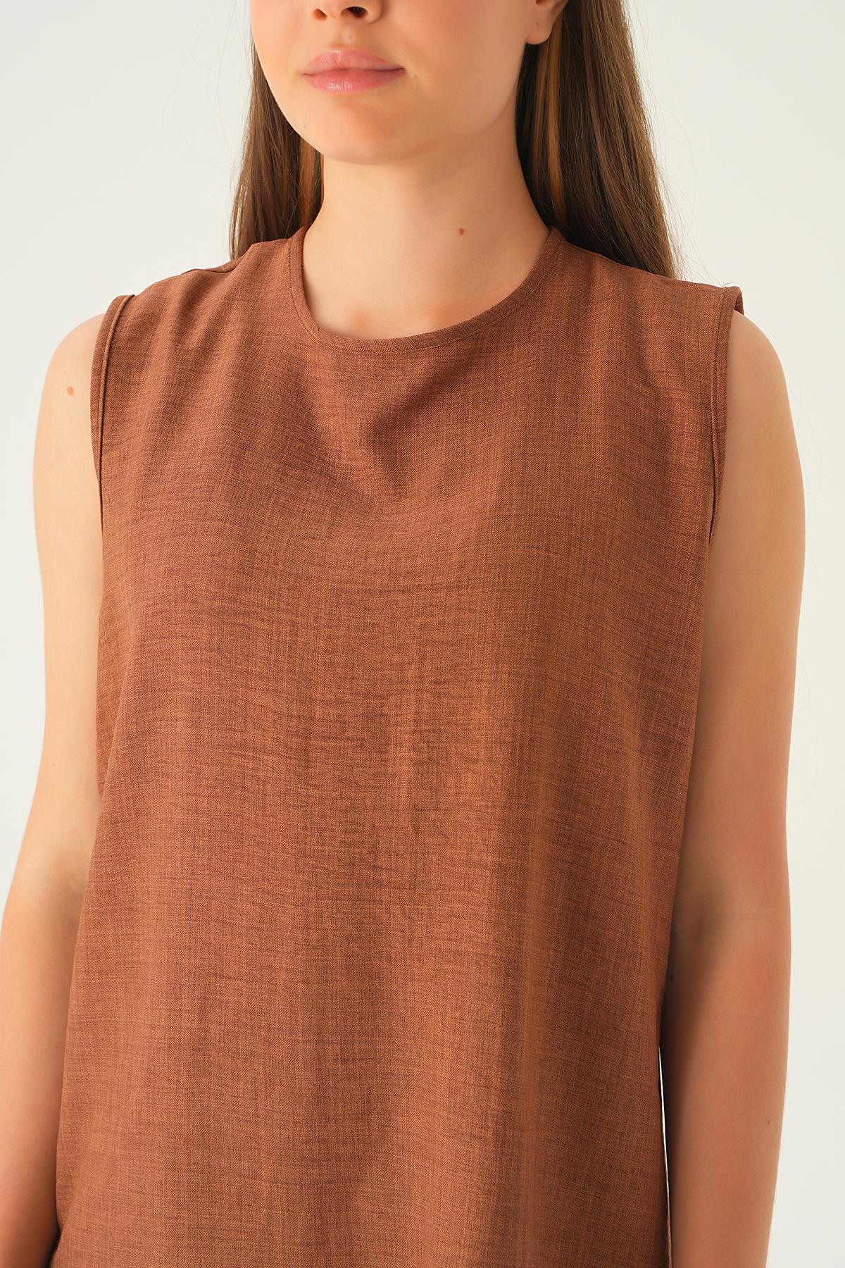 Kahve 3'lü Kimono Takım 4018A - 6