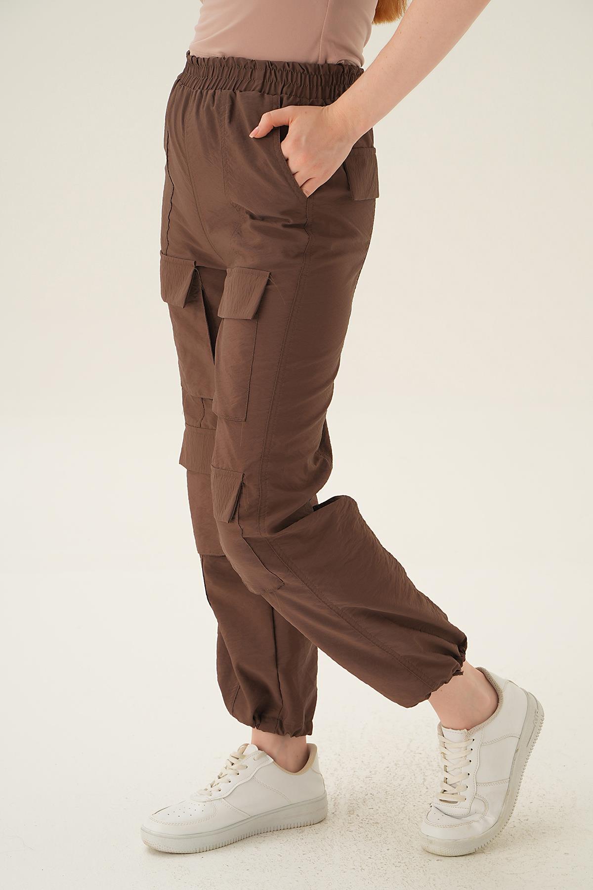 Acı Kahve Cep Detay Paraşüt Pantolon 4024A - 3