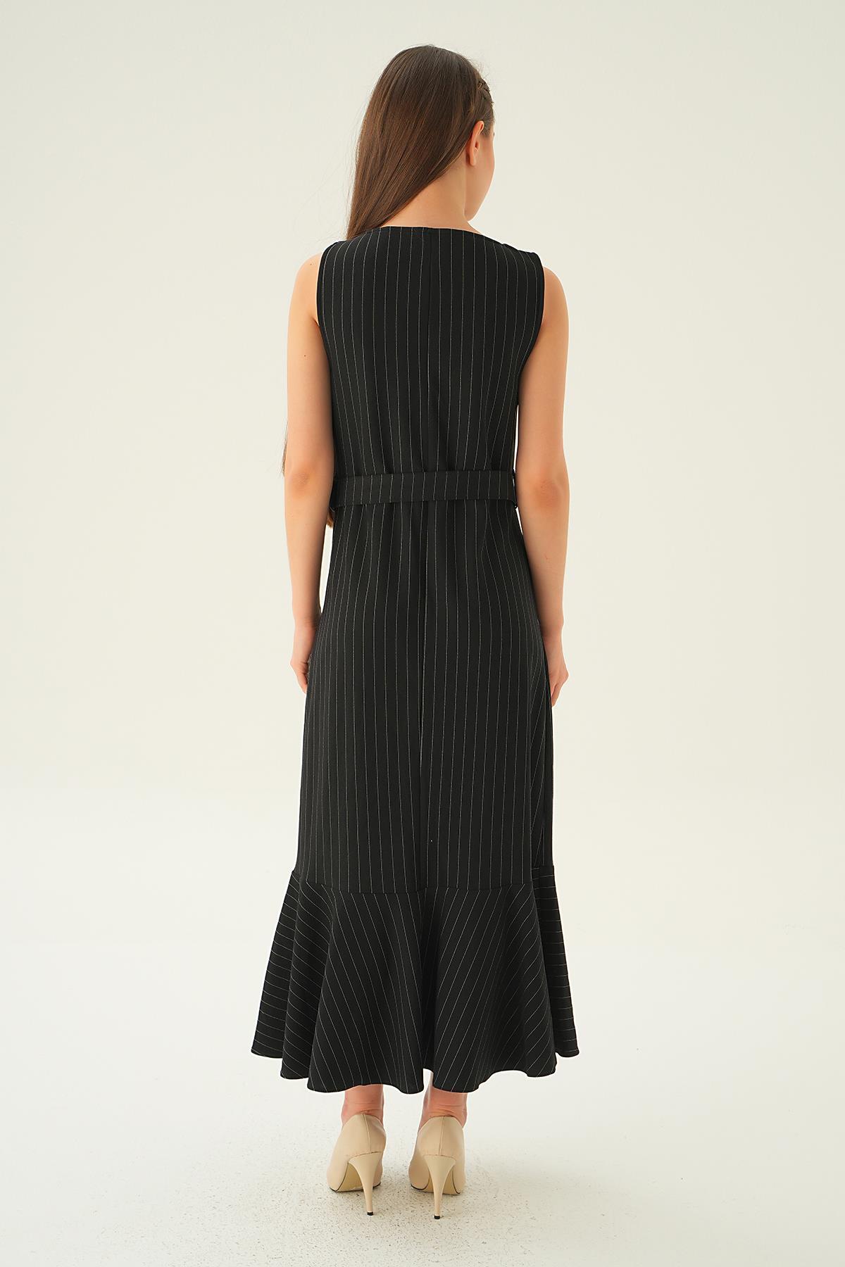 4026A Kemerli V Yaka Jile Siyah - 4