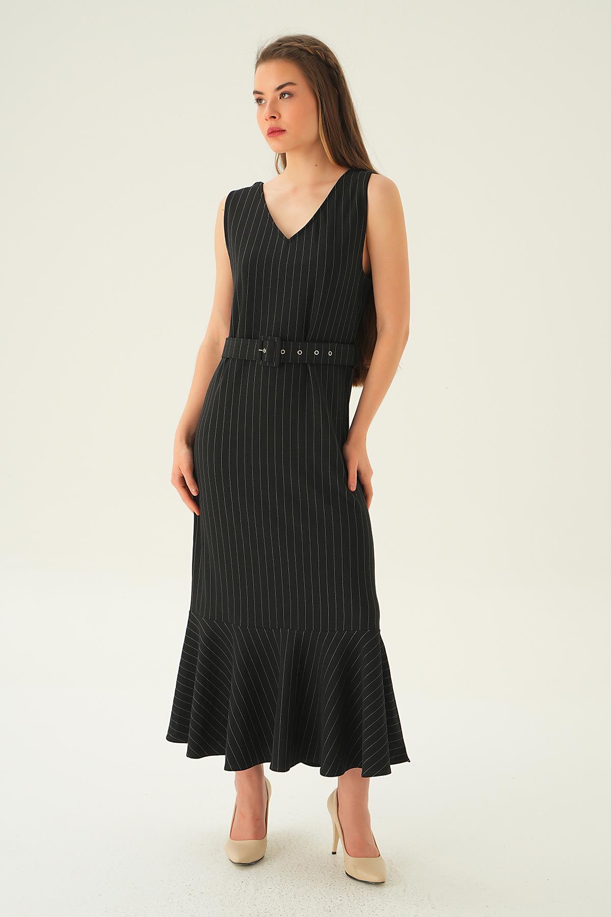 Siyah Kemerli V Yaka Jile 4026A - 6