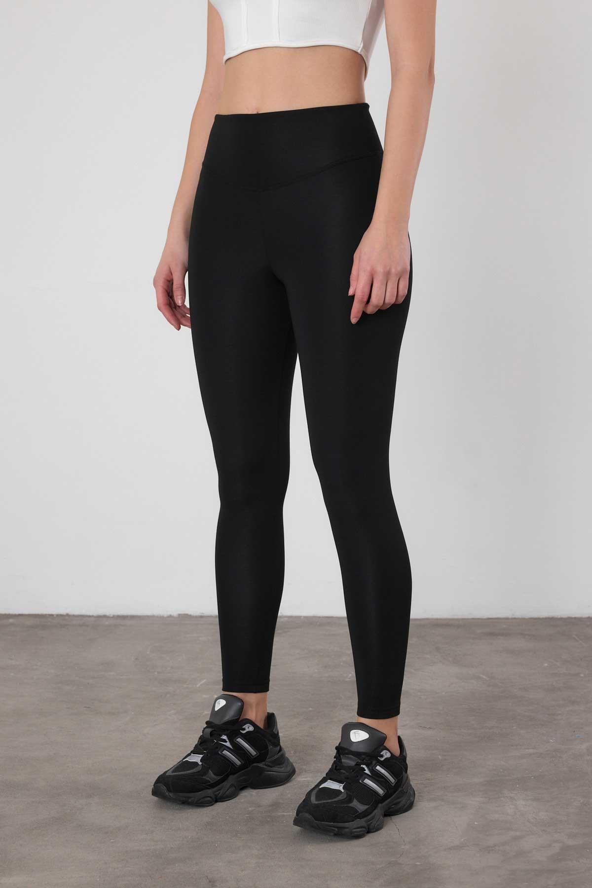 Siyah İçi Şardonlu Likra Tayt 4028 - 6