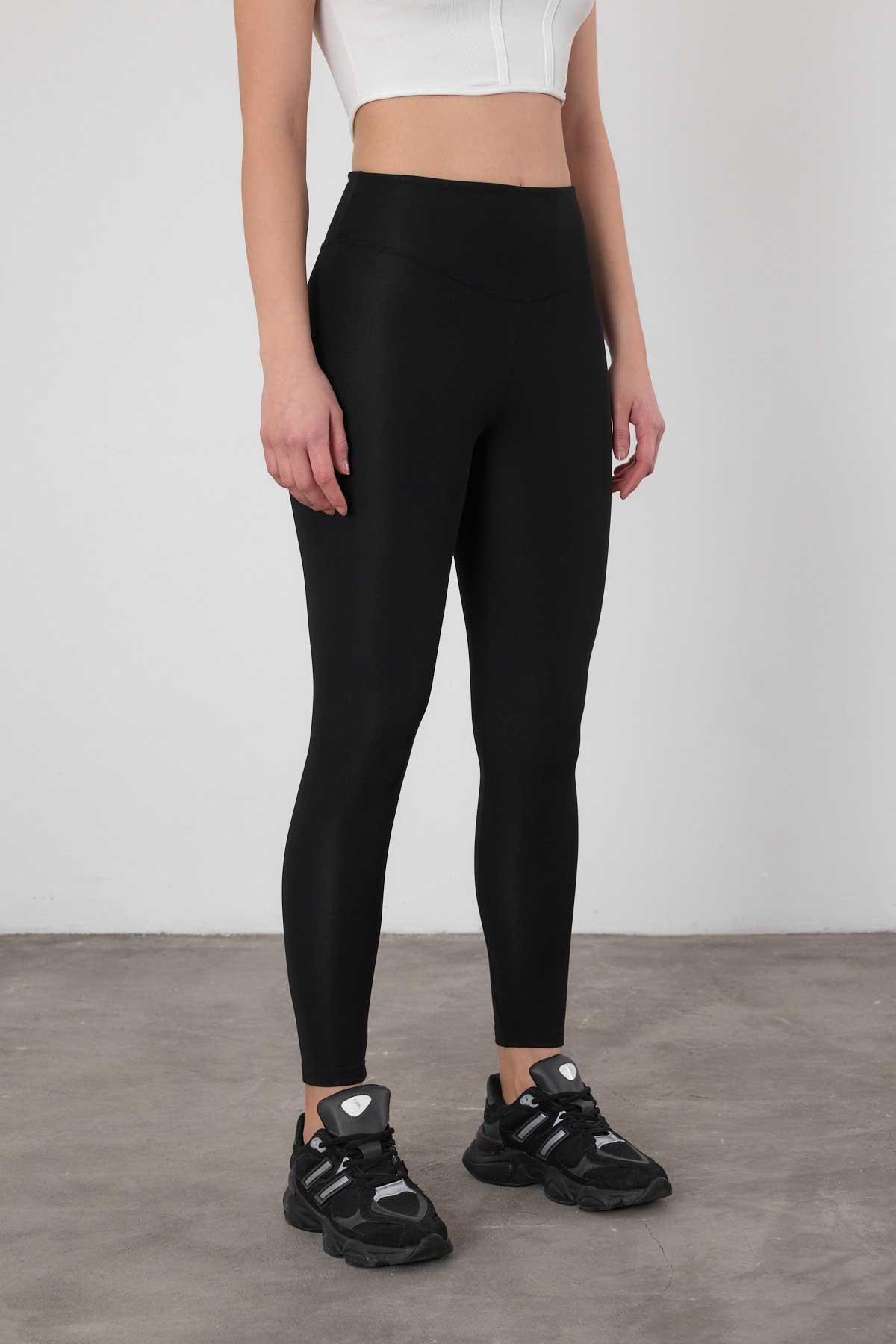 Siyah İçi Şardonlu Likra Tayt 4028 - 7