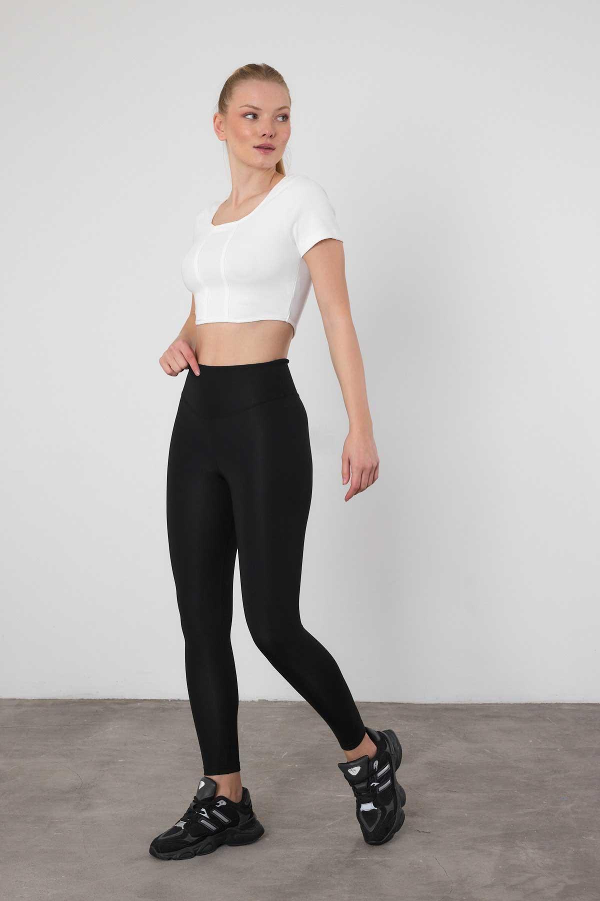 Siyah İçi Şardonlu Likra Tayt 4028 - 8