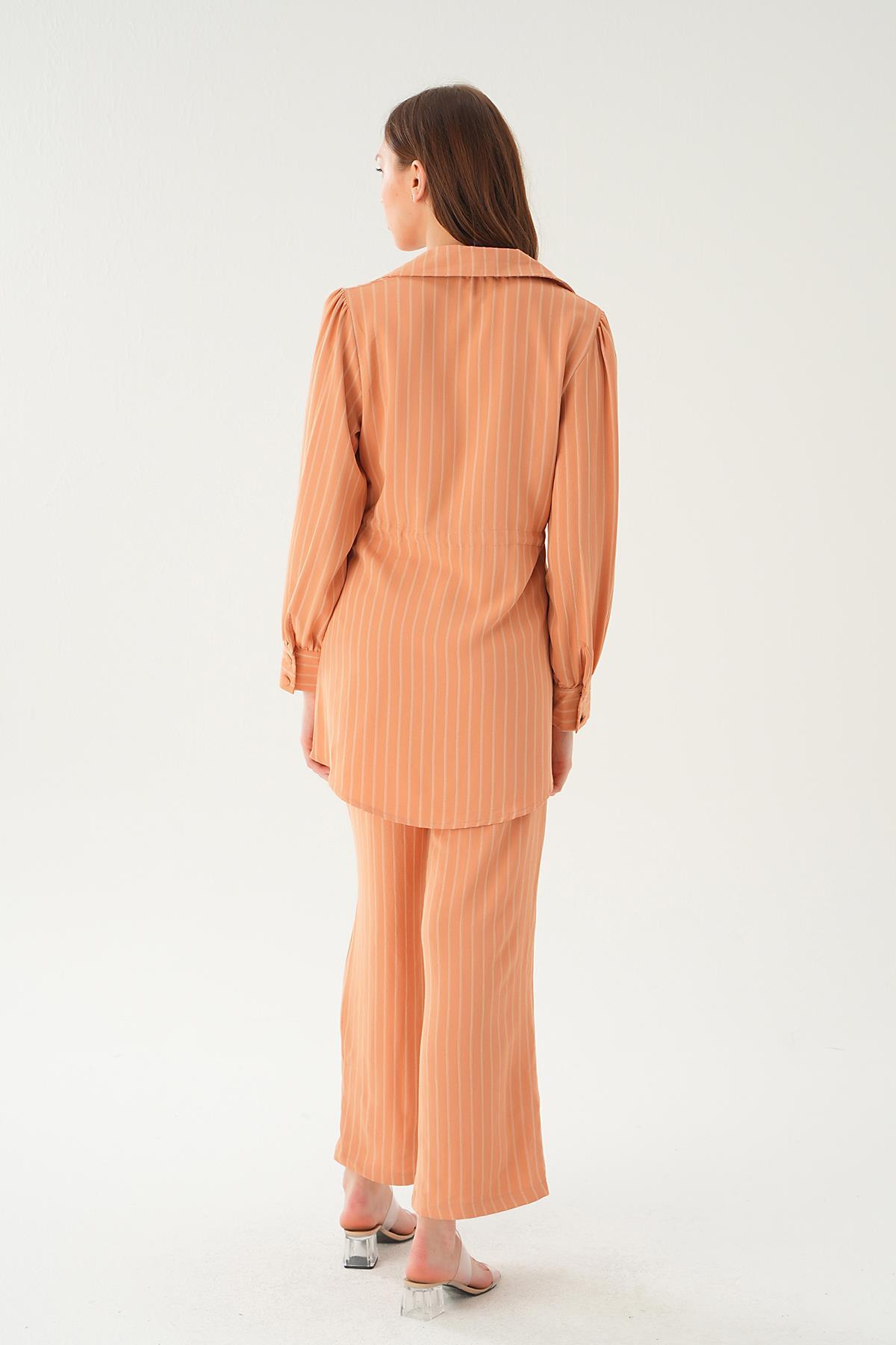 4045A Cep Detay Pantolon Takım Camel - 4