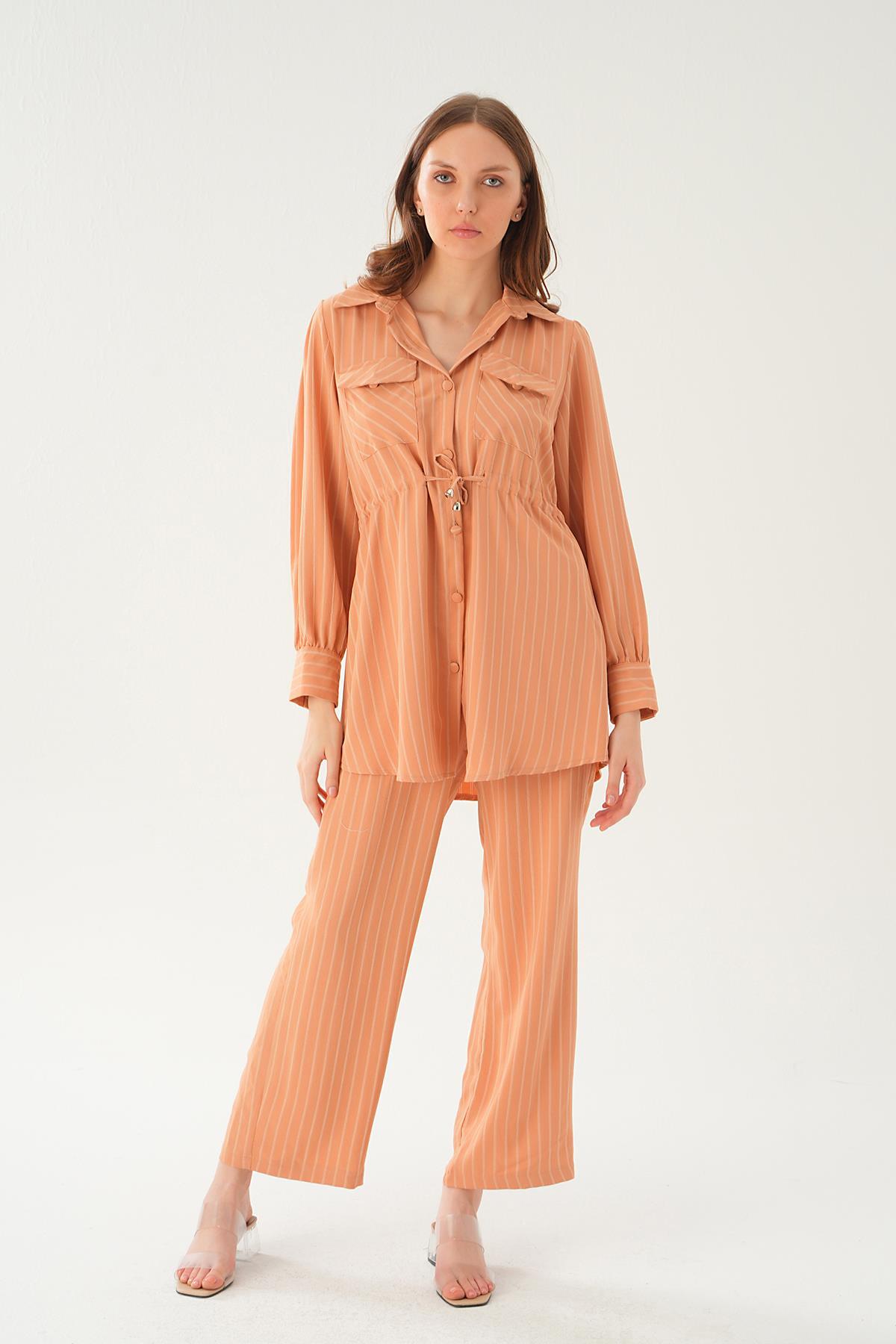 Camel Cep Detay Pantolon Takım 4045A - 1