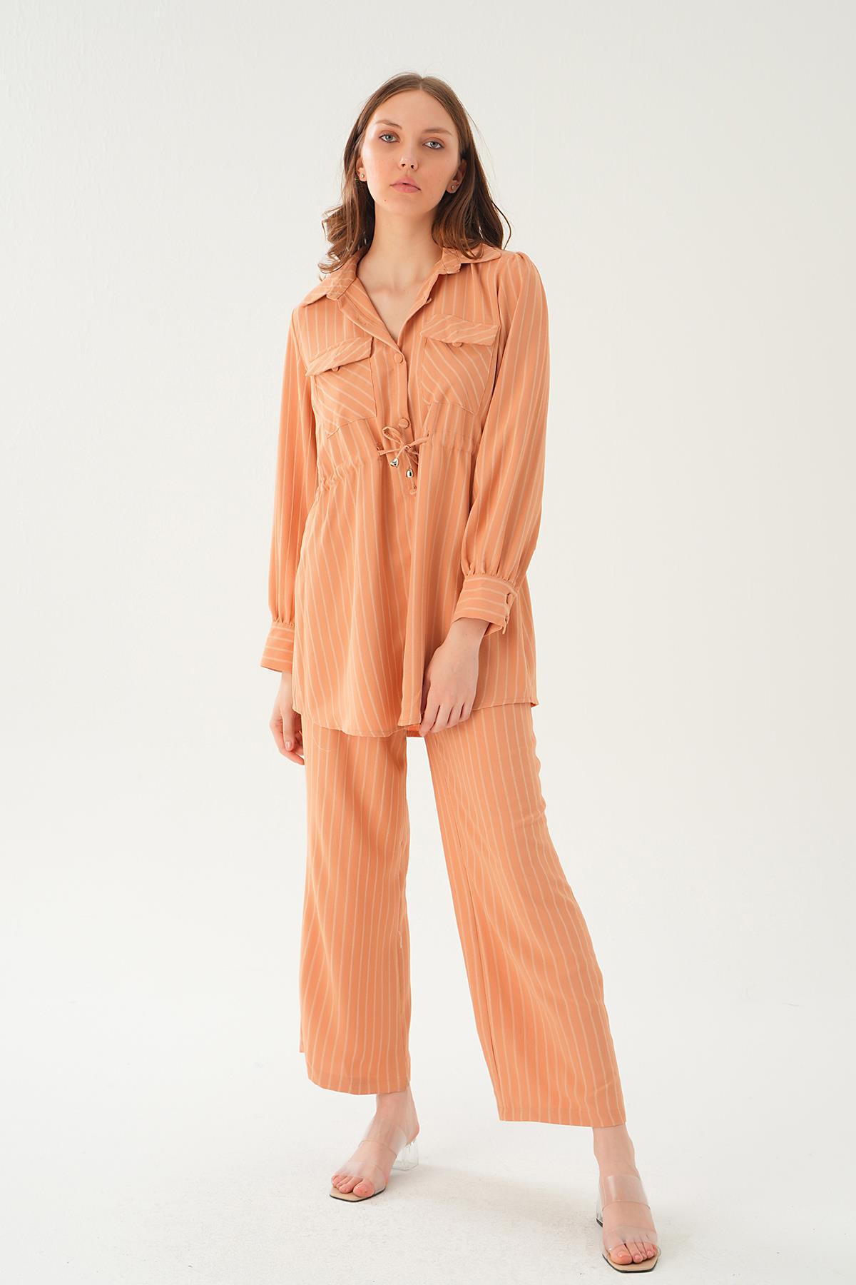 Camel Cep Detay Pantolon Takım 4045A - 2