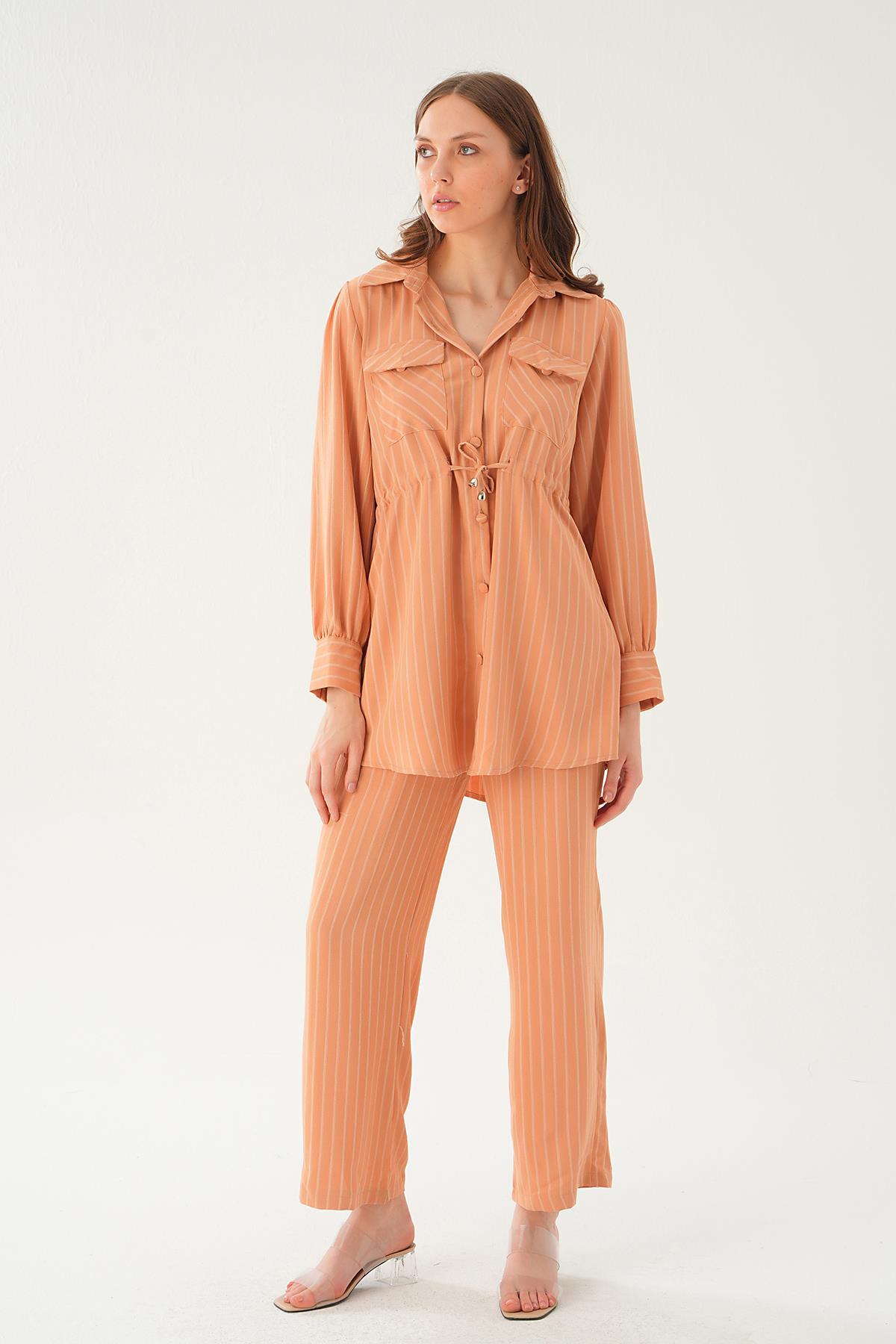 Camel Cep Detay Pantolon Takım 4045A - 3