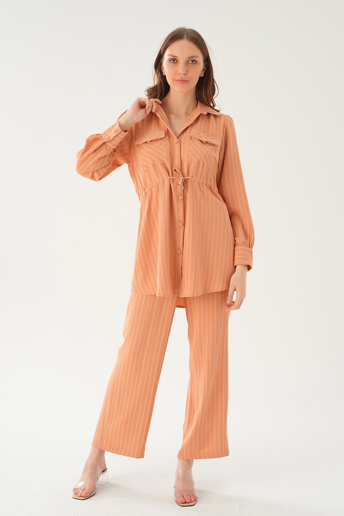 Camel Cep Detay Pantolon Takım 4045A - 6