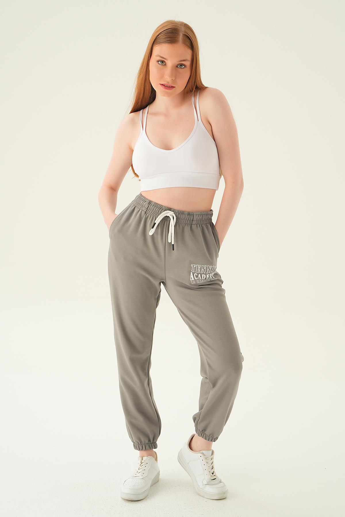 4048A Lastik Detay Eşofman Gri 