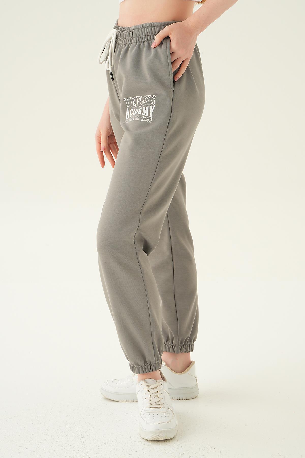 Gri Lastik Detay Eşofman 4048A - 4