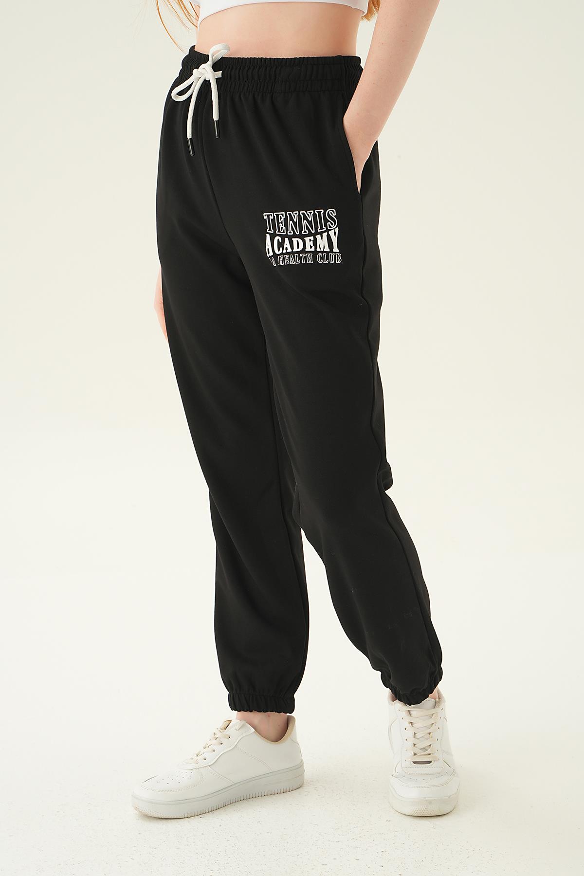 Siyah Lastik Detay Eşofman 4048A - 3