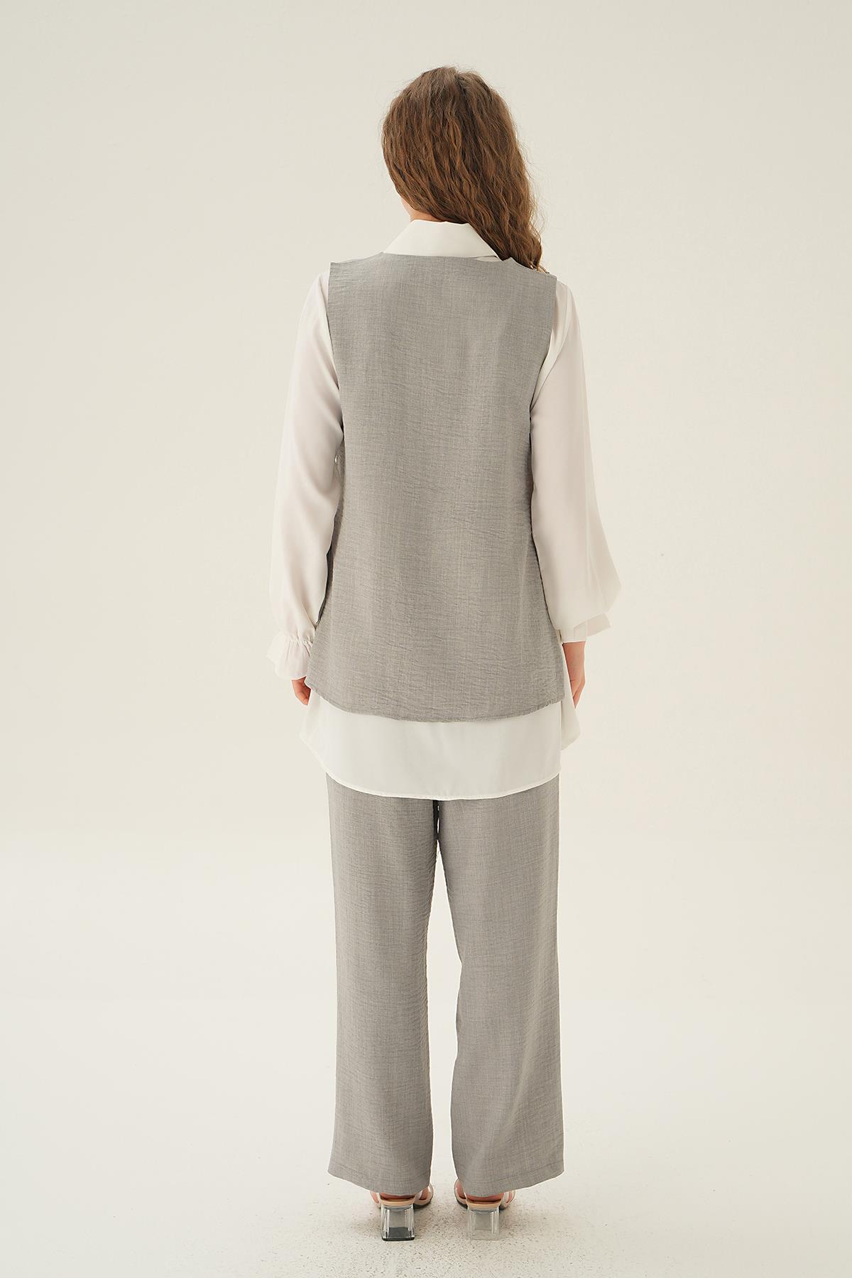 Gri Taş Detay 3'lü Takım 4053A - 4