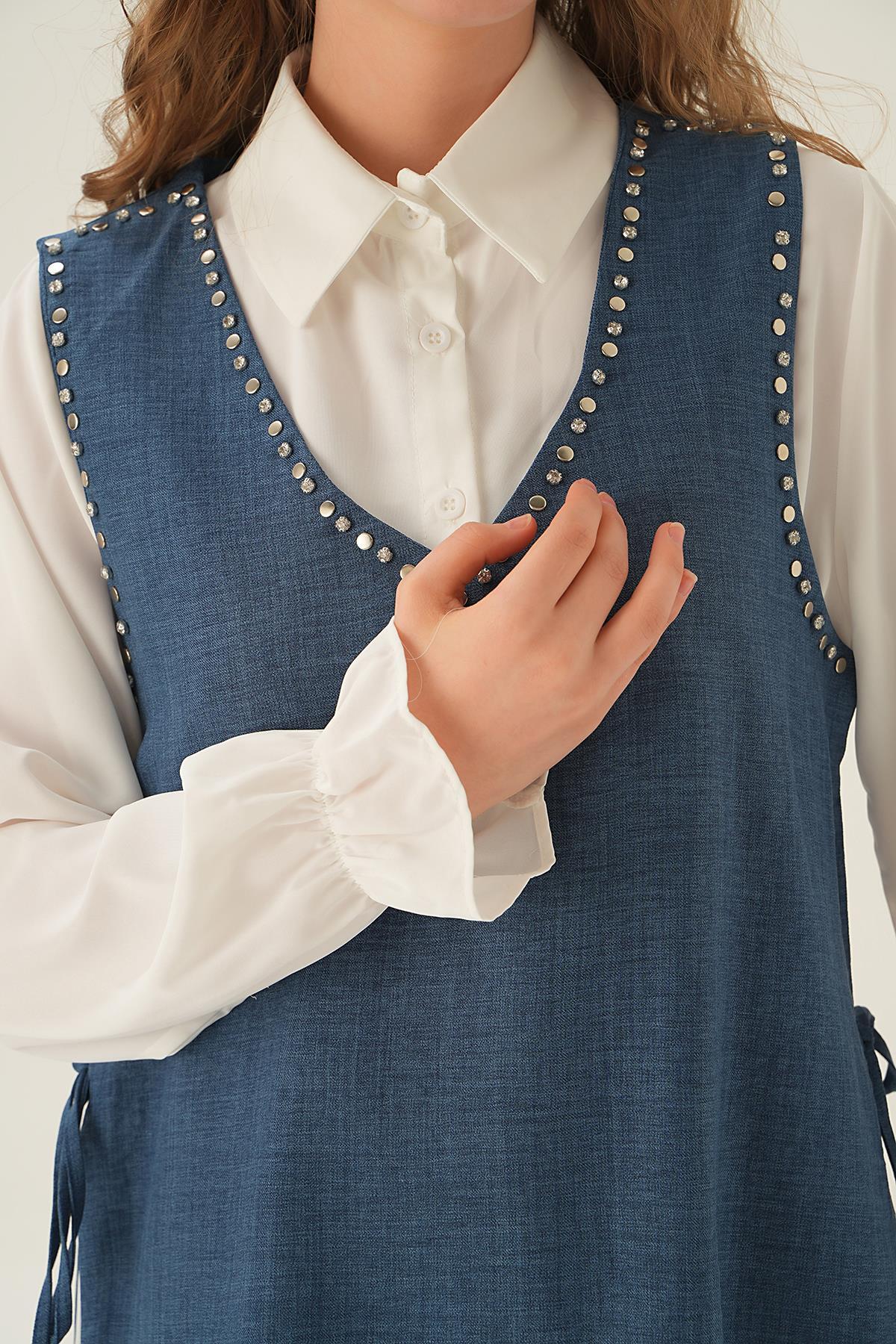 İndigo Taş Detay 3'lü Takım 4053A - 5