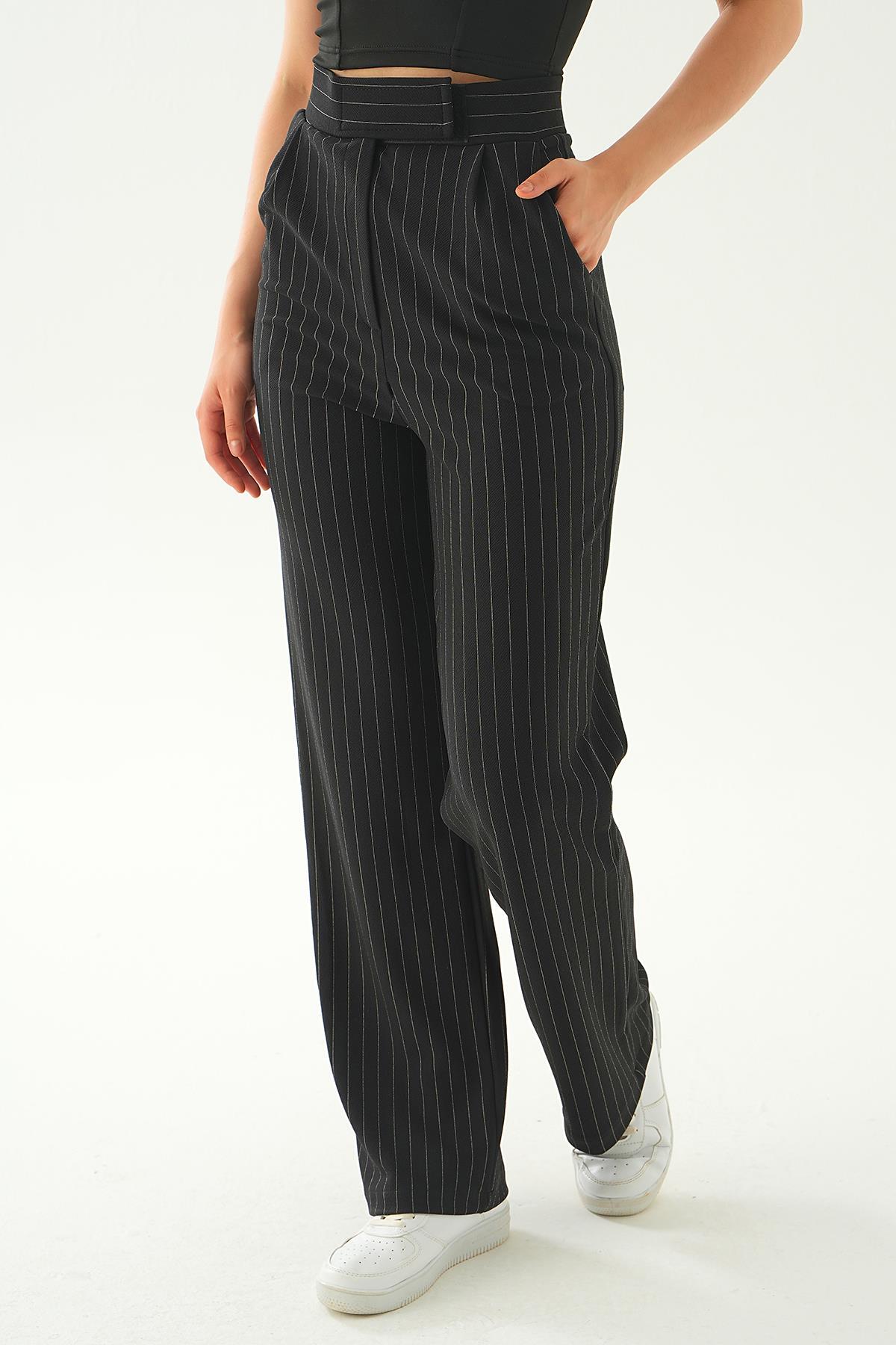 4054A Cepli Palazzo Pantolon Siyah 