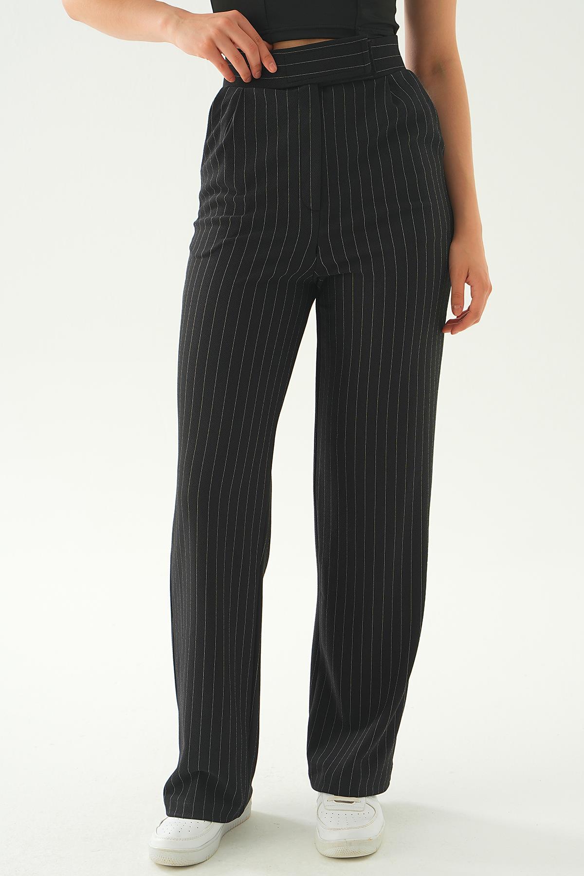 4054A Cepli Palazzo Pantolon Siyah - 2