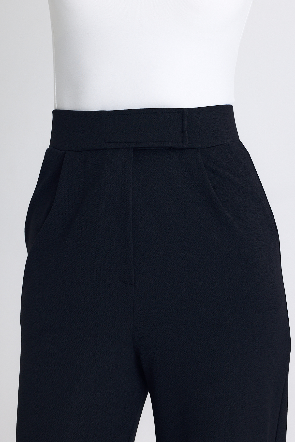 Siyah Likralı Cırt Kapama Detaylı Palazzo Pantolon 4055A - RAYS