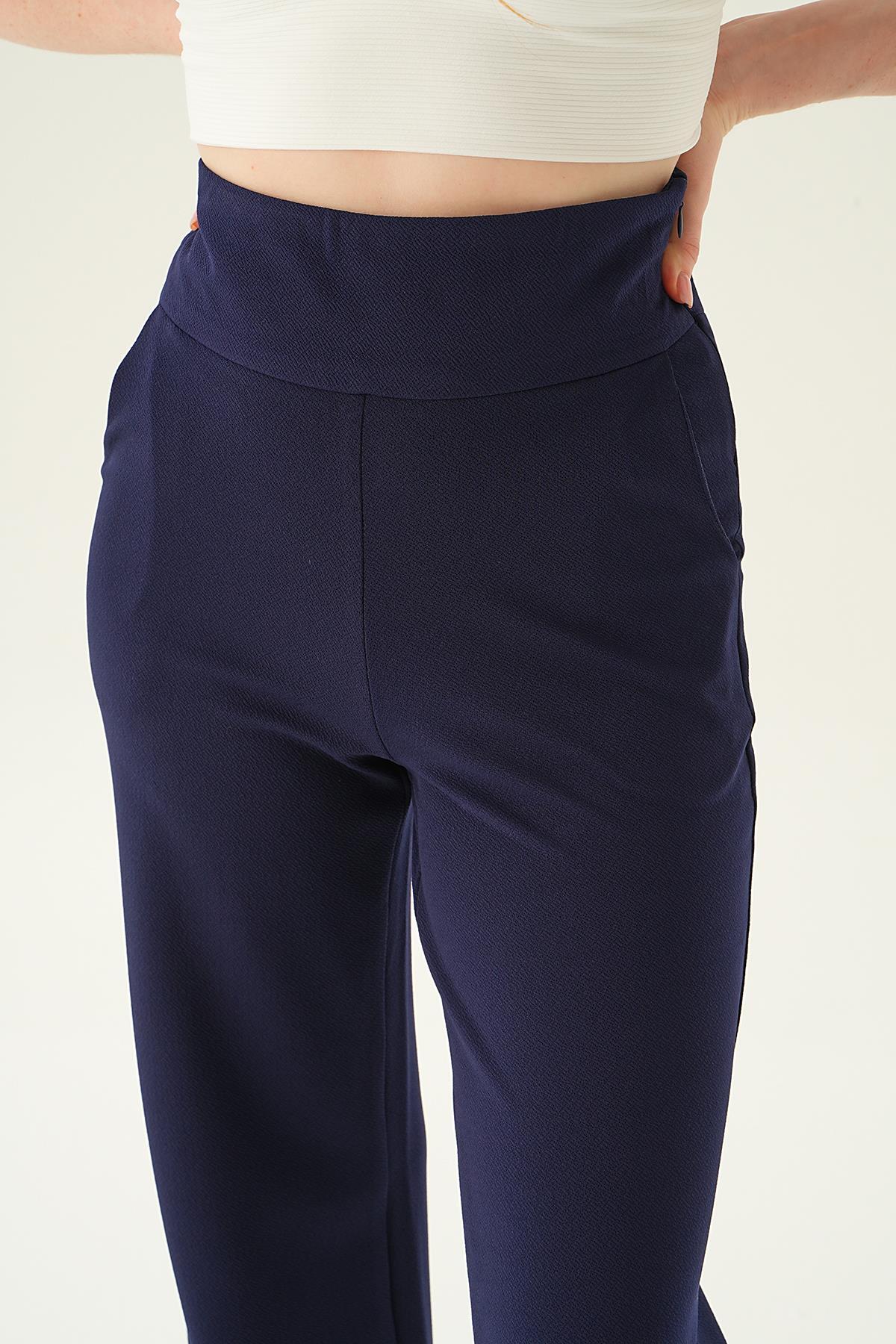 4056A Yüksek Bel Cepli Palazzo Pantolon Laci - 6