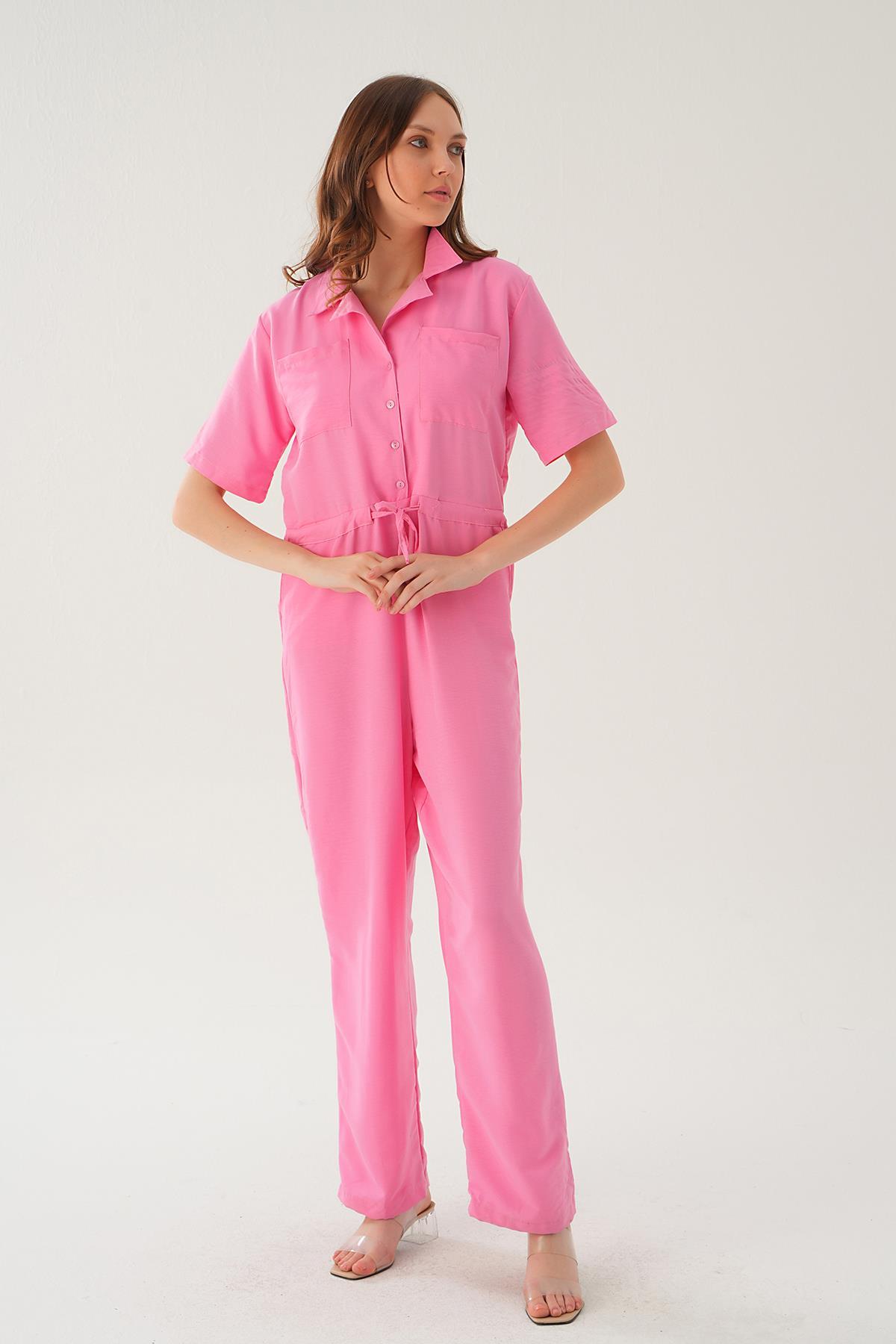 Pembe Kendinden Kemerli Tulum 4057 - 2