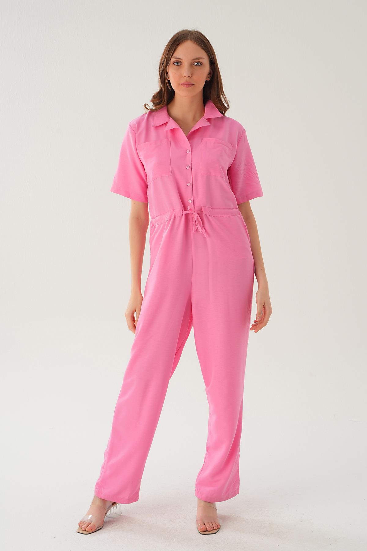 Pembe Kendinden Kemerli Tulum 4057 - 4