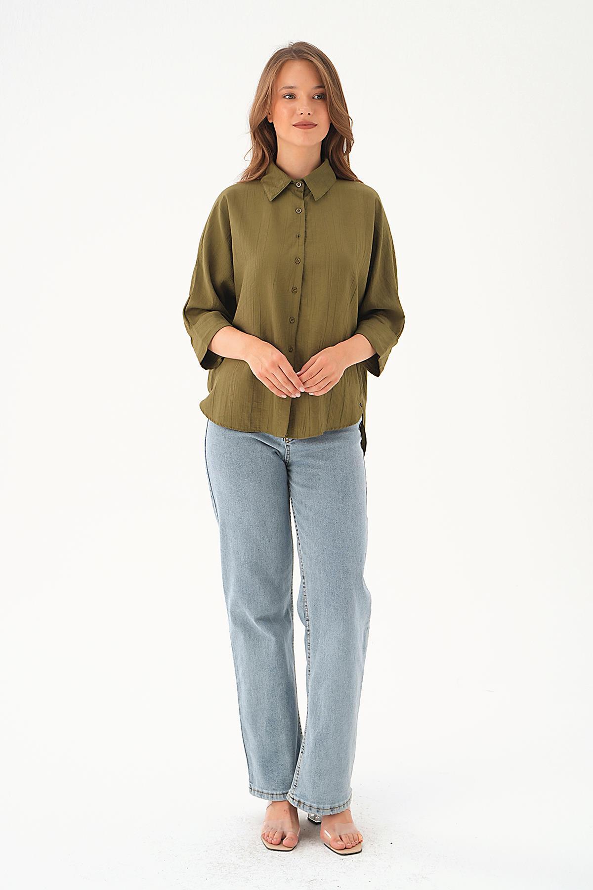 4058A Fakir Kol Gömlek Haki 