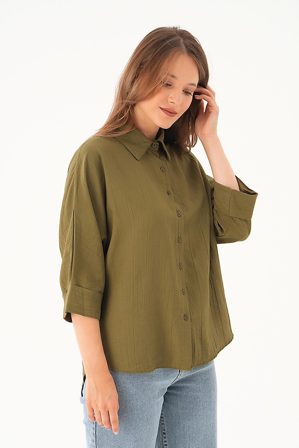 Haki Fakir Kol Gömlek 4058A - 3