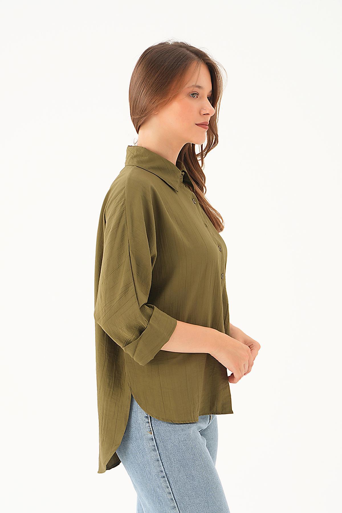 Haki Fakir Kol Gömlek 4058A - 4