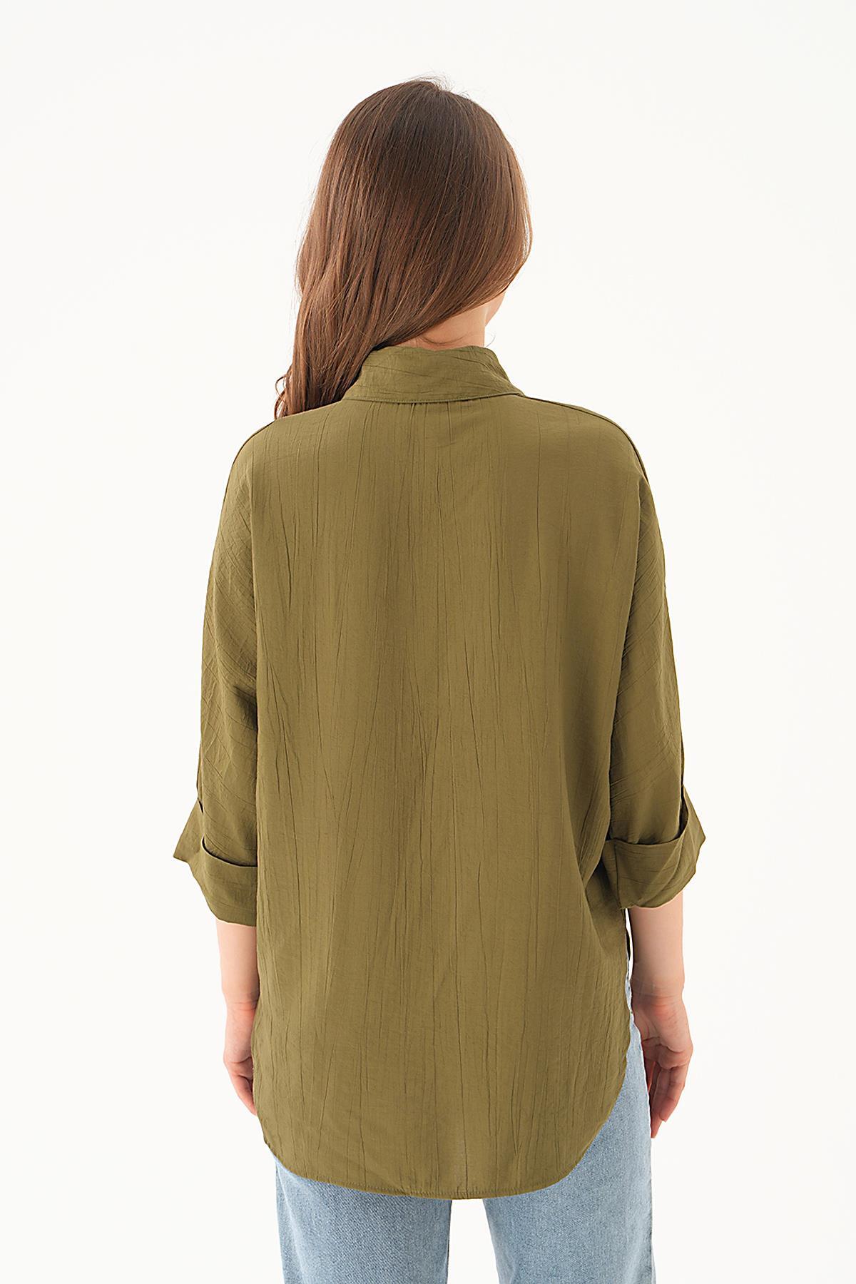 Haki Fakir Kol Gömlek 4058A - 5