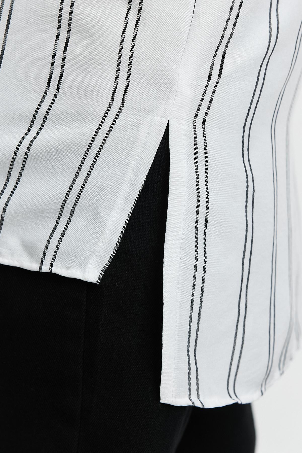 Ekru Çizgili Tek Cepli Tunik 4068A - 7