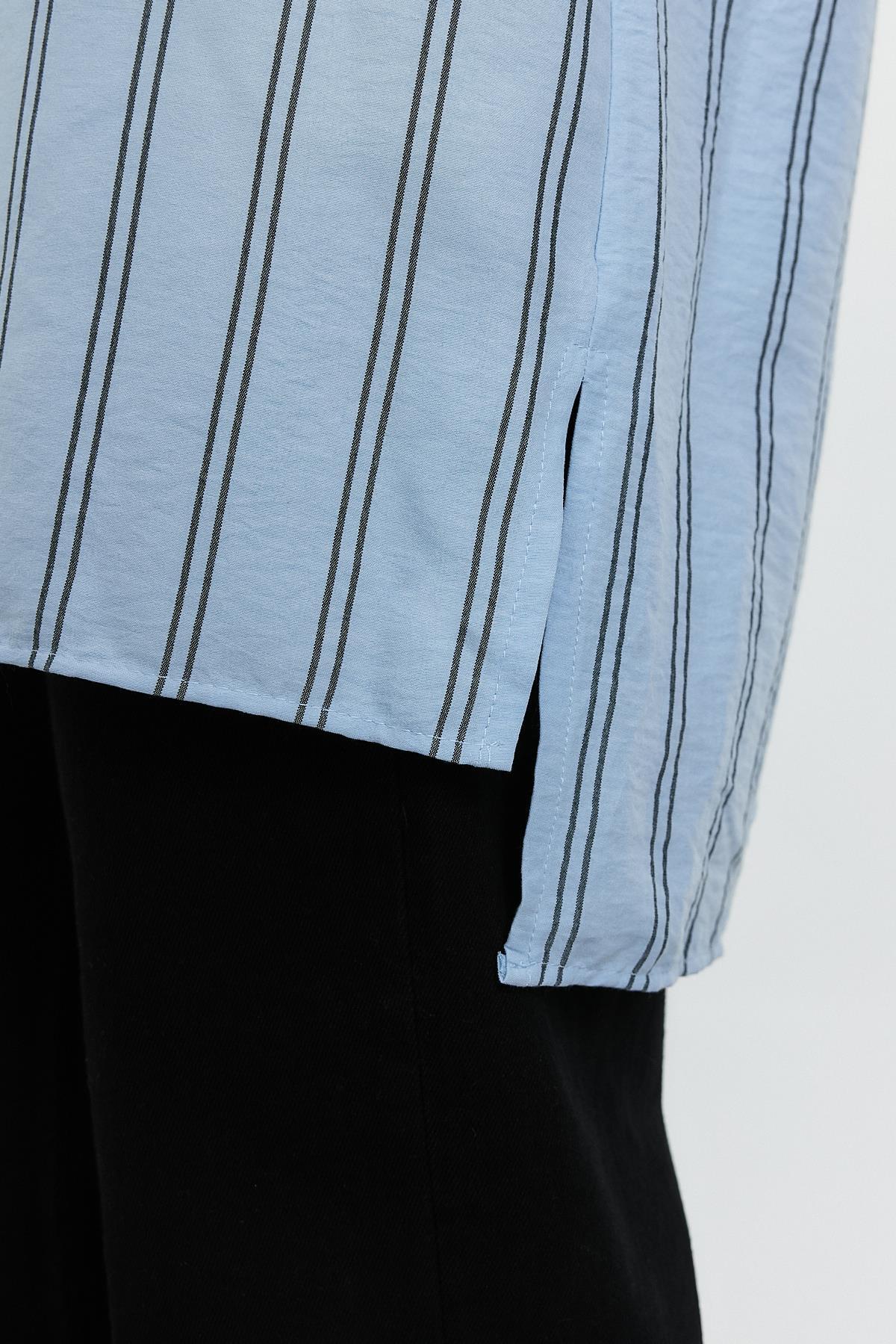 Mavi Çizgili Tek Cepli Tunik 4068A - 6