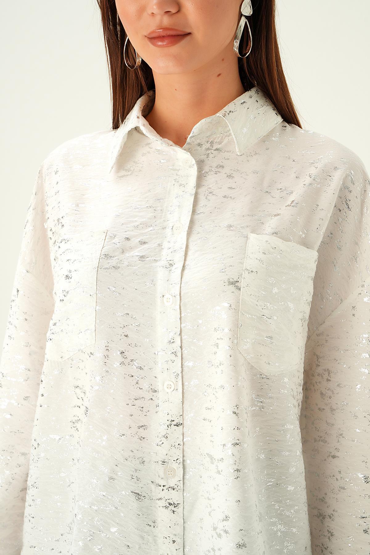 Beyaz Varak Detay Gömlek 4069 - 2