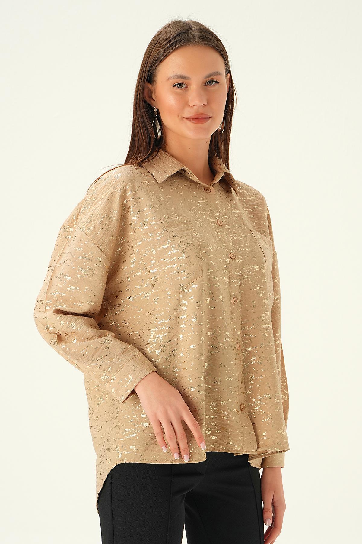 4069 Varak Detay Gömlek Bisküvi - 2