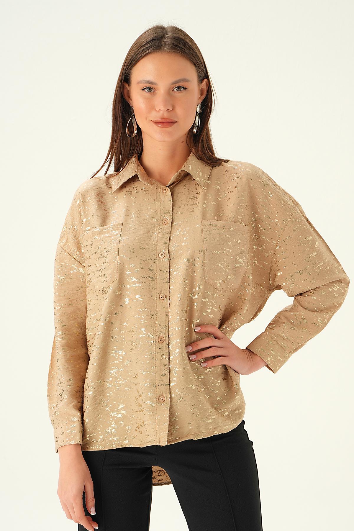 Bisküvi Varak Detay Gömlek 4069 - 1