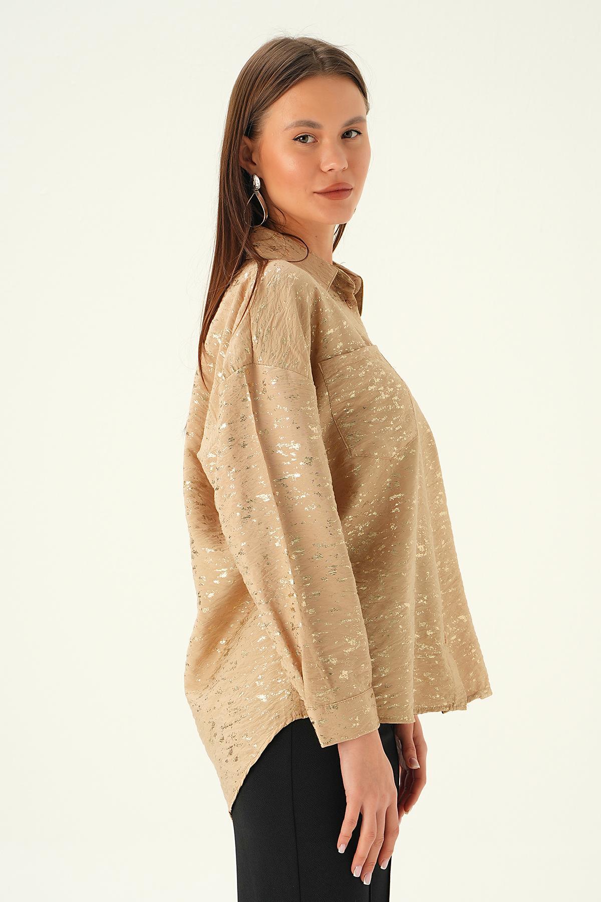 Bisküvi Varak Detay Gömlek 4069 - 3