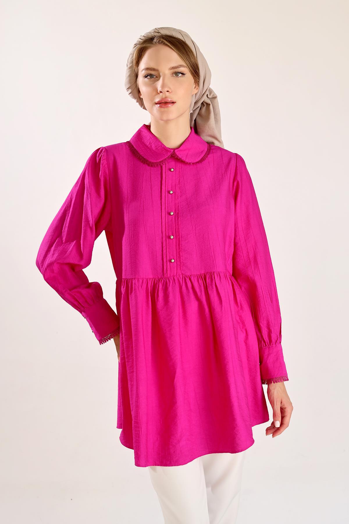 Fuşya Bebe Yaka Tunik 4069A - 2