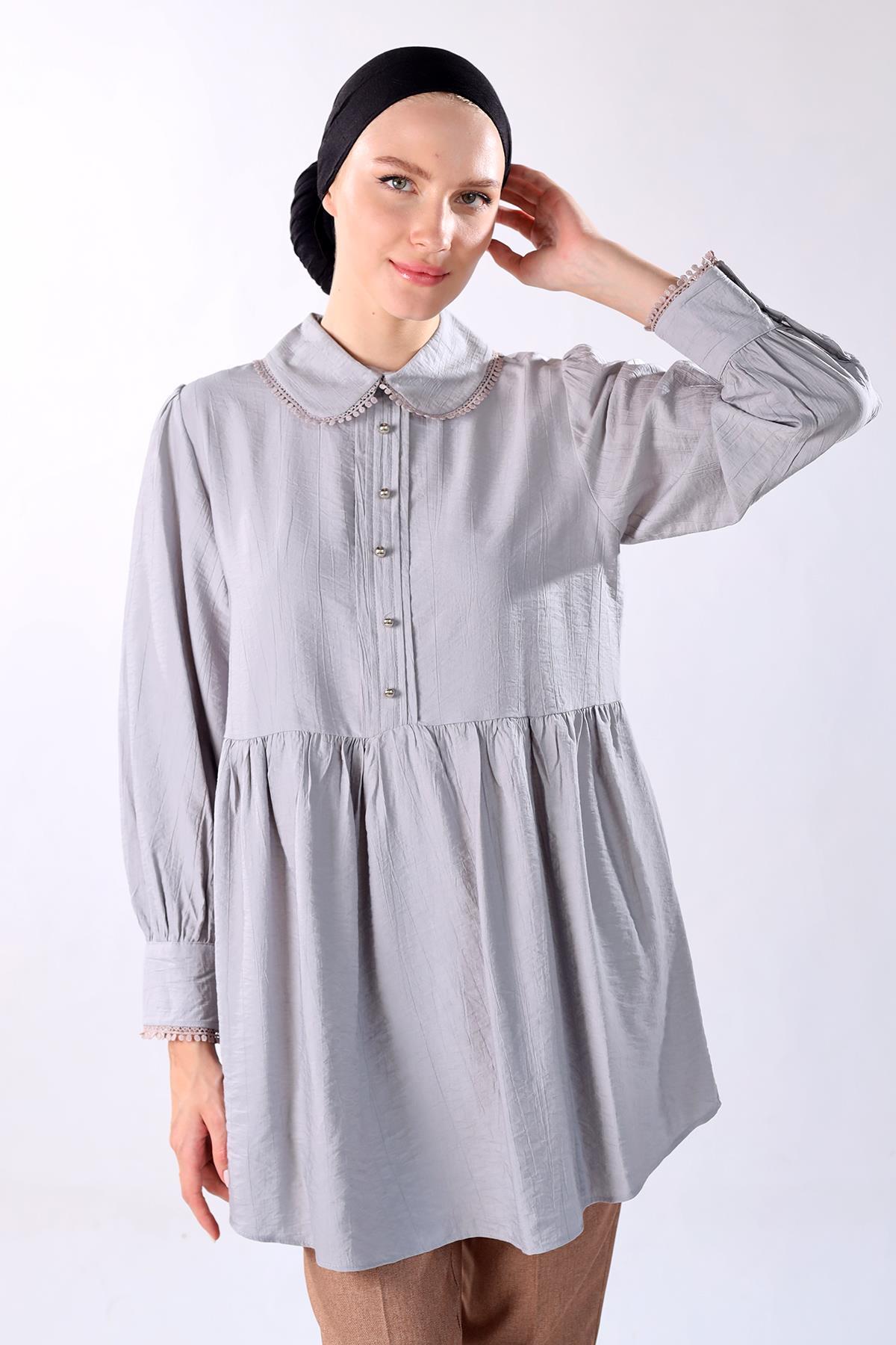 4069A Bebe Yaka Tunik Gri 
