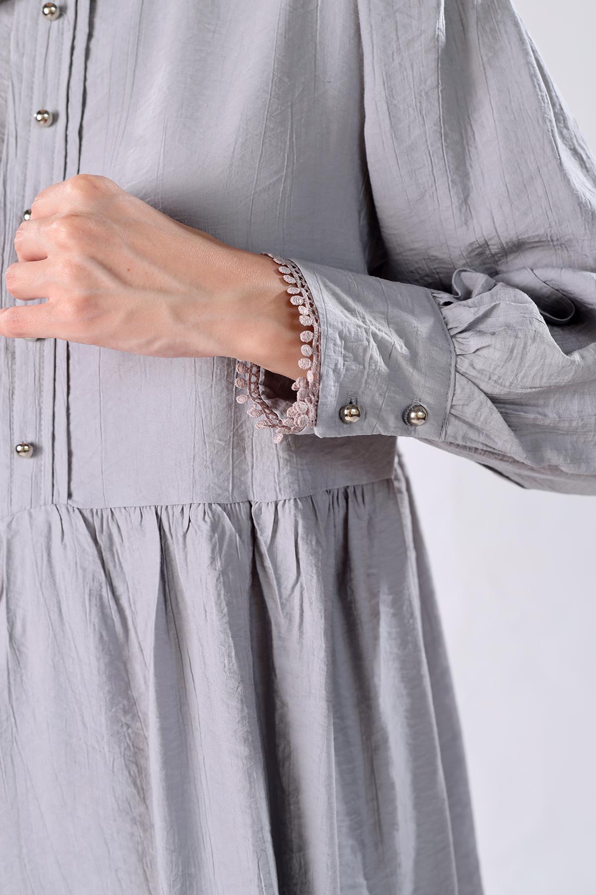 Gri Bebe Yaka Tunik 4069A - 6