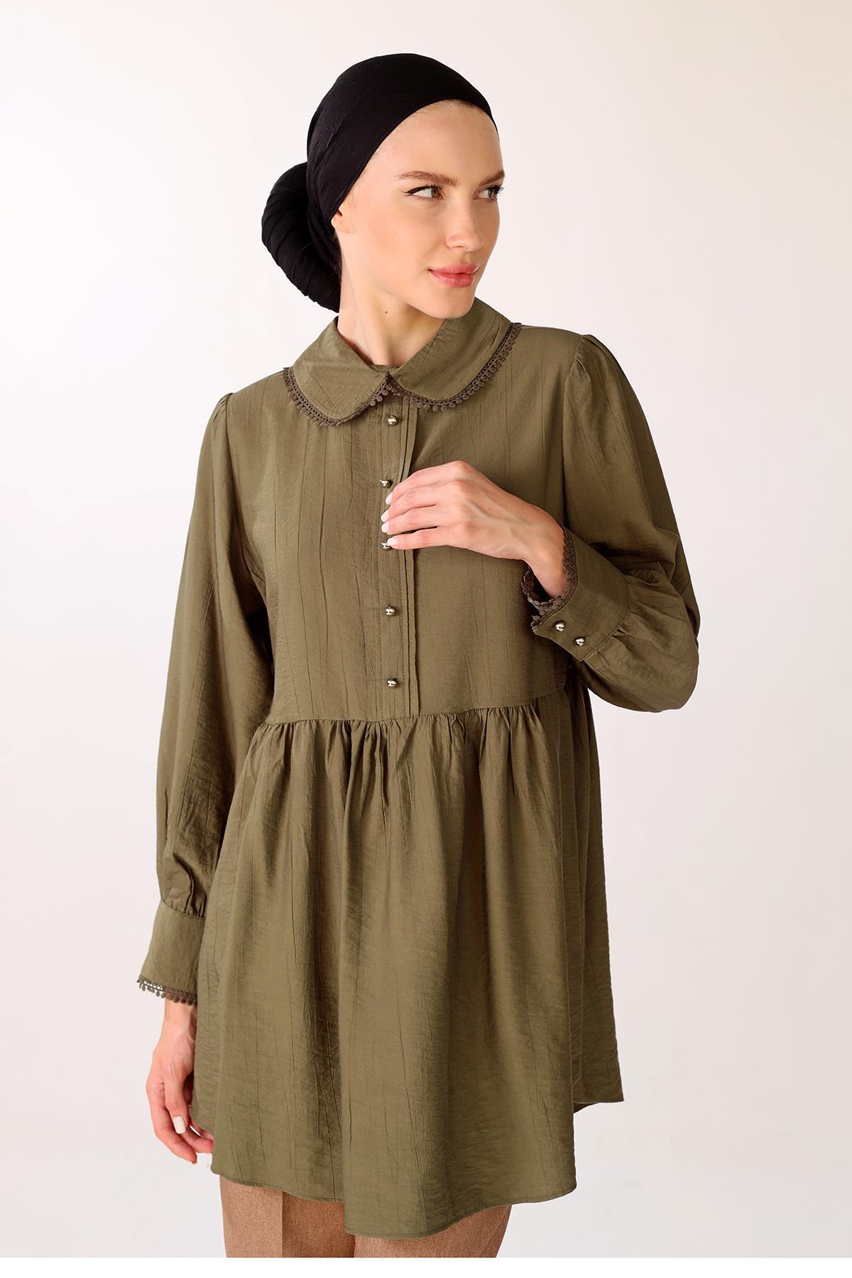 Haki Bebe Yaka Tunik 4069A - 3