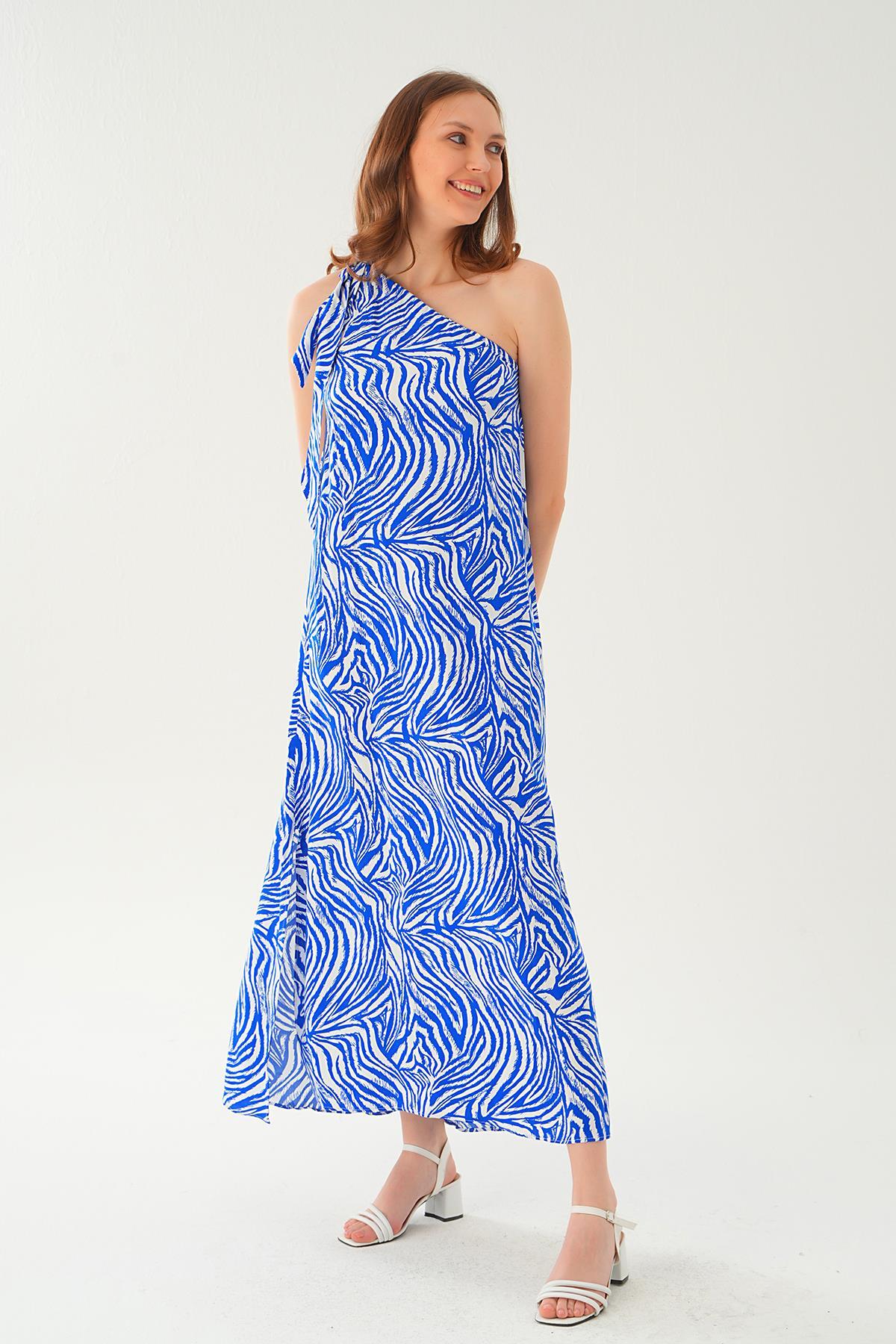 Saks Tek Omuz Elbise 407 - 2