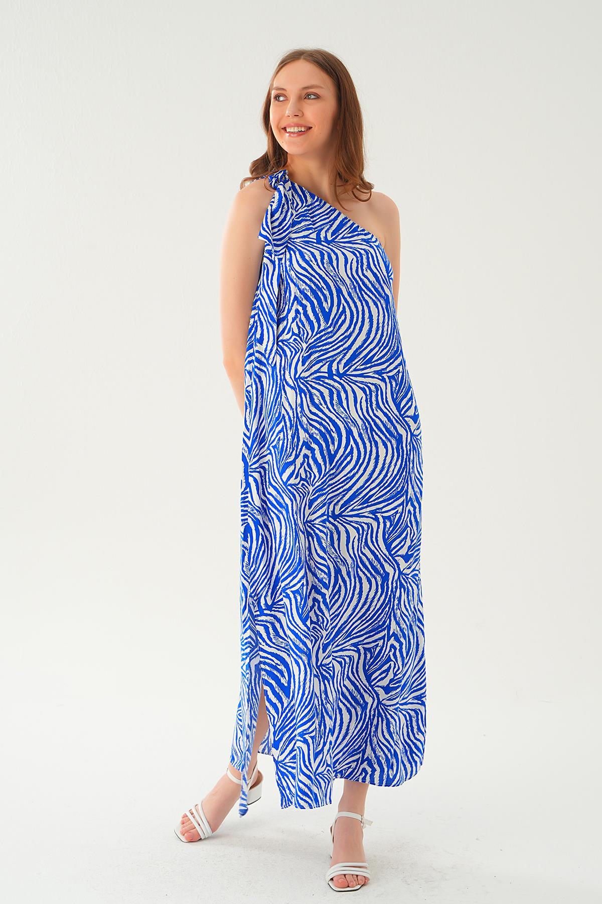 Saks Tek Omuz Elbise 407 - 3